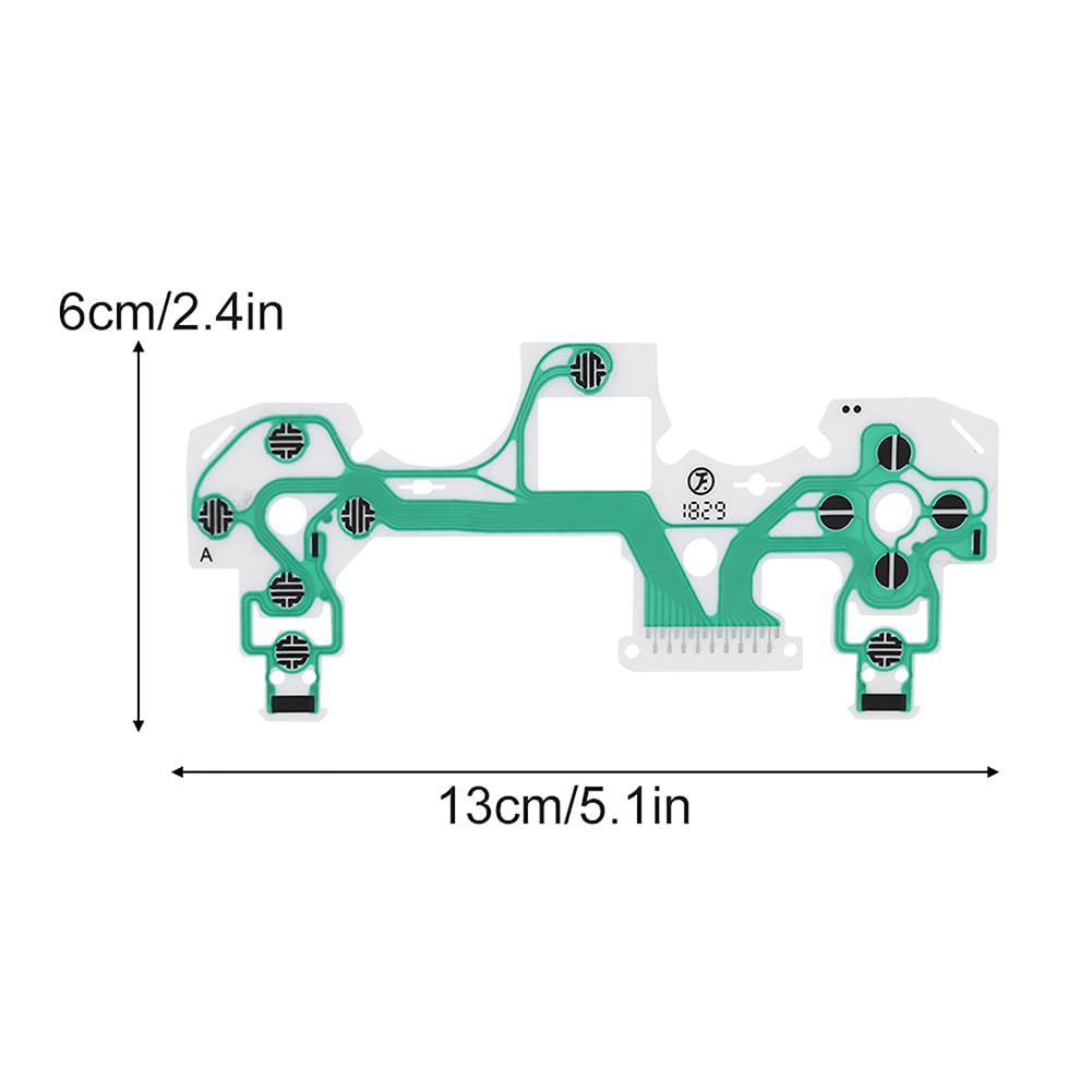 Tiiyee 10PCS PS4 Controller Replacement Conductive Film, Flexible Ribbon Cable for Playstation 4 Gamepad - Universal Repair Part for Buttons & Triggers (Green) - Perfect for DIY Fixes & Professional Gaming Sessions
