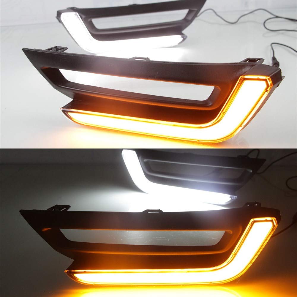 LED Daytime Running Lights for Honda CR-V 2017-2020 | 6000K White DRL with Yellow Turn Signals & Fog Lights | Perfect for Enhanced Visibility and Style Upgrade