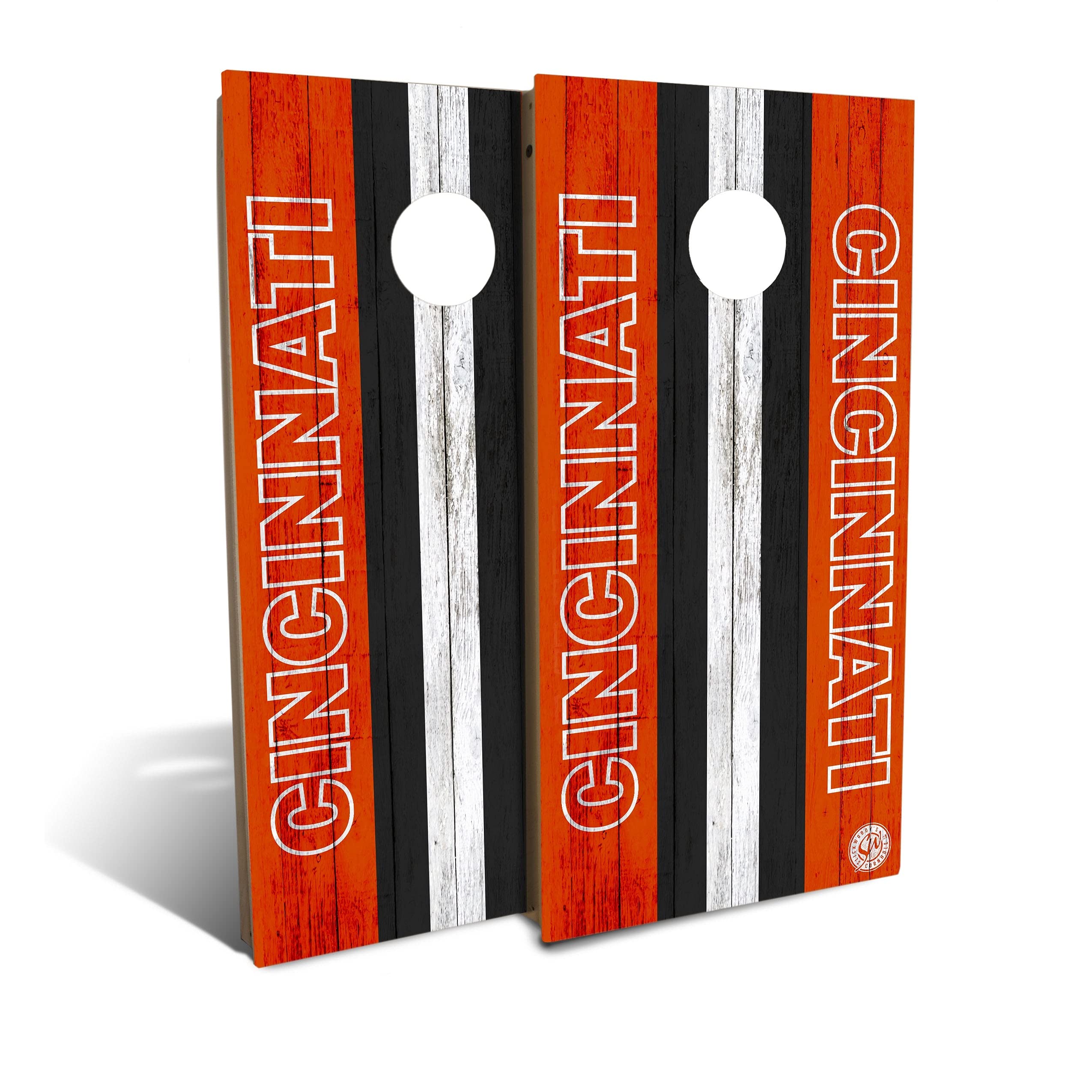 Official Cincinnati Football Cornhole Board Set with 8 Bags - Premium Outdoor Bean Bag Toss Game for Tailgating, Backyard Parties & Game Day Fun