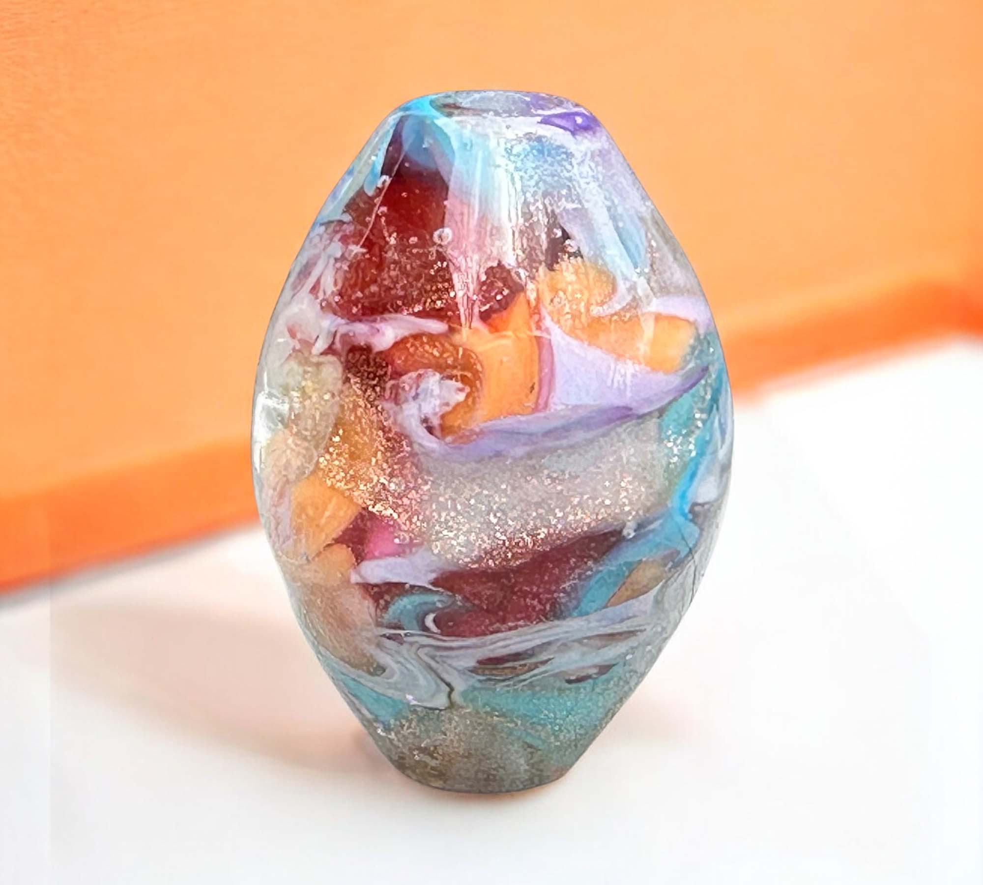 Handmade Summer Shimmer Lampwork Glass Focal Bead - SRA Certified Artisan Jewelry Bead for Necklaces, Bracelets & DIY Crafting - Perfect for Boho, Beach & Festival Jewelry Designs