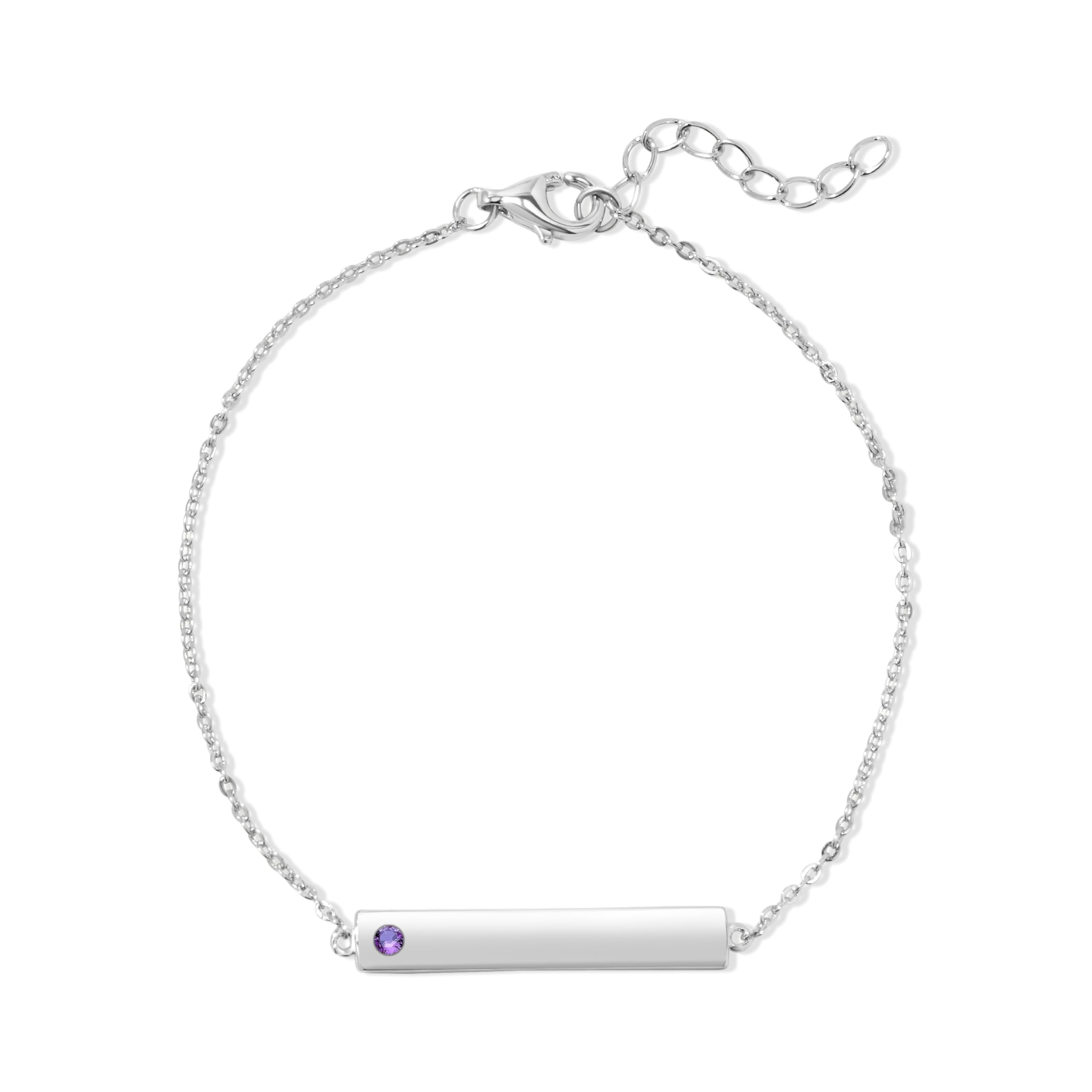 EVE'S ADDICTION Custom Birthstone Bar Bracelet for Women - Personalized Silver Birthstone Jewelry - Meaningful Gift for Mom, Wife, Daughter - Perfect for Mother's Day, Birthday & Anniversary Gifts