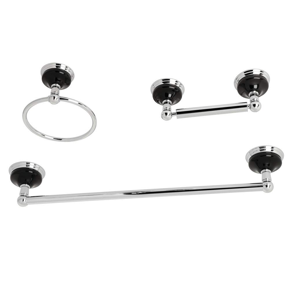 Kingston Brass BAK911148C Water Onyx Bathroom Faucet Set in Polished Chrome - Complete Shower & Sink Hardware for Modern Bathrooms