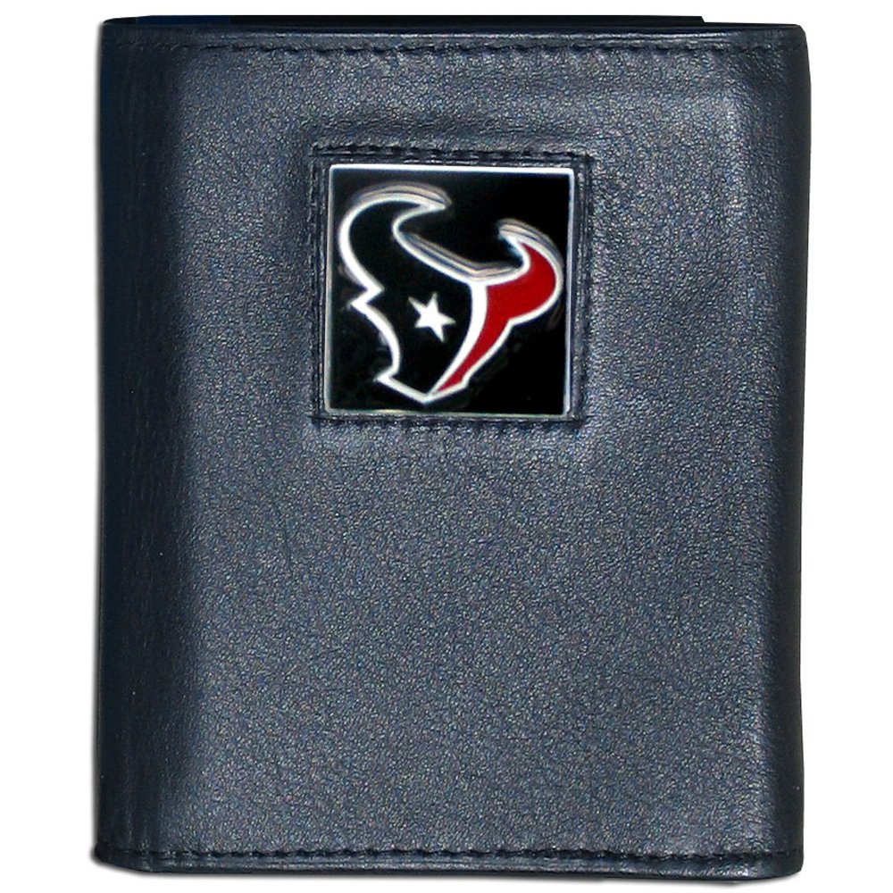 Houston Texans Genuine Leather Tri-Fold Wallet for Men - NFL Licensed Football Team Logo - Perfect for Game Day & Everyday Carry
