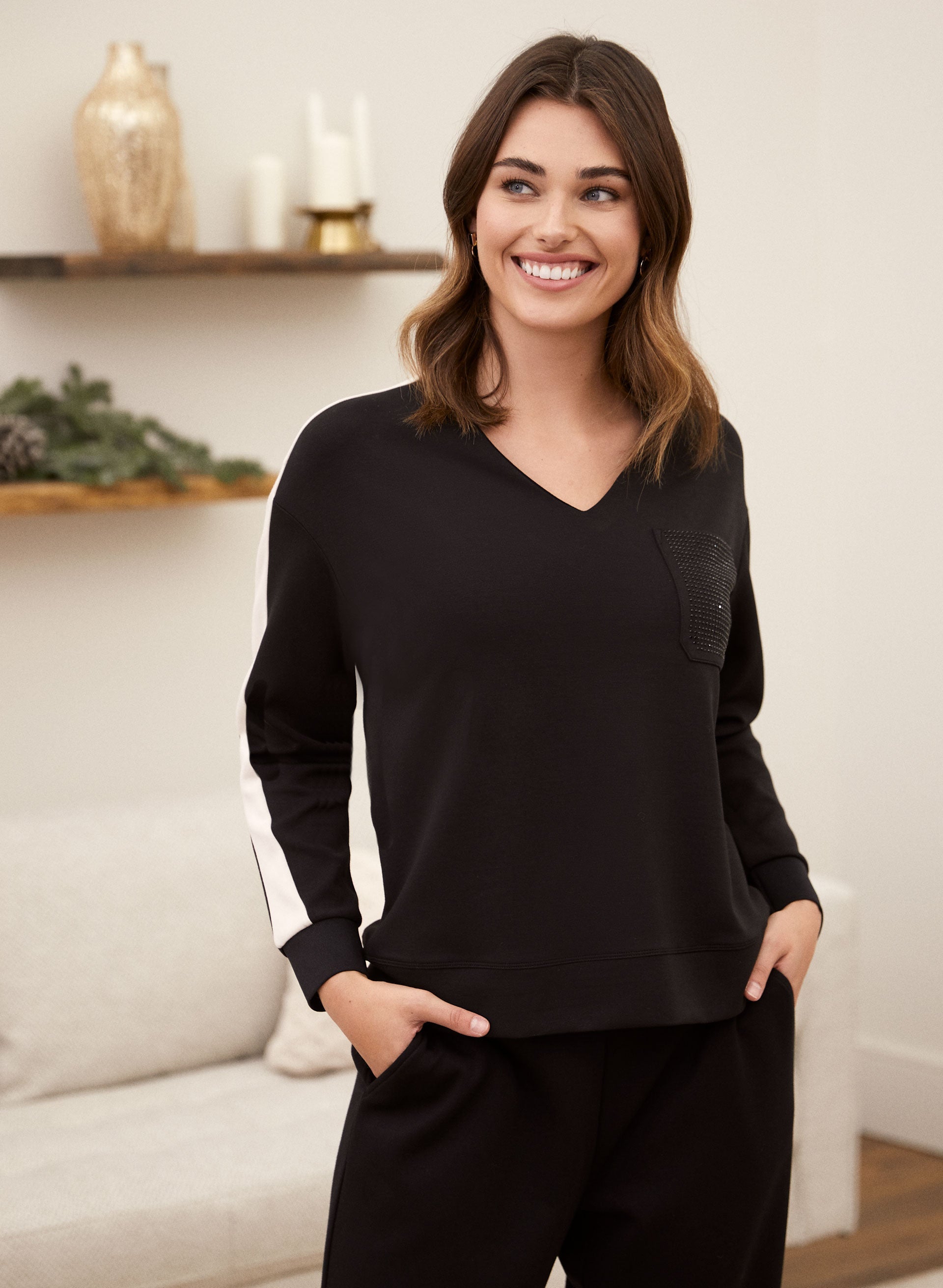 Embellished Color Block Top for Women - Trendy Fashion Blouse for Casual & Party Wear | Perfect for Date Nights, Office Outfits & Social Events