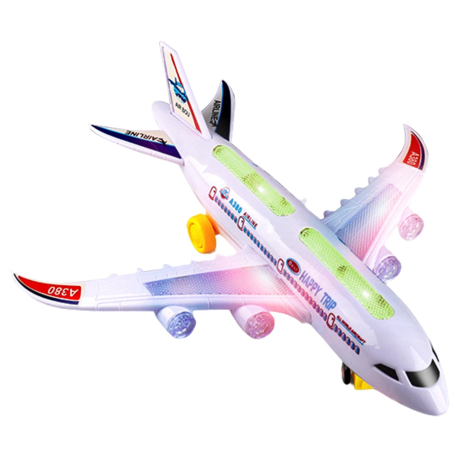 **Airplane Toys for Toddlers - Light Up & Sound Plane with Bump & Go Action, DIY Self-Assembly Toy for Boys & Girls Ages 3+ - Perfect for Pretend Play, Birthday Gifts & Early Learning Fun**