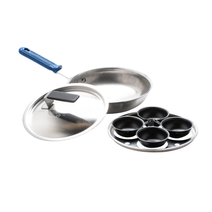 Vollrath Wear Ever 8 Egg Poacher Fry Pan - Nonstick Stainless Steel Egg Cooker for Perfect Poached Eggs - Ideal for Breakfast, Brunch, and Healthy Cooking