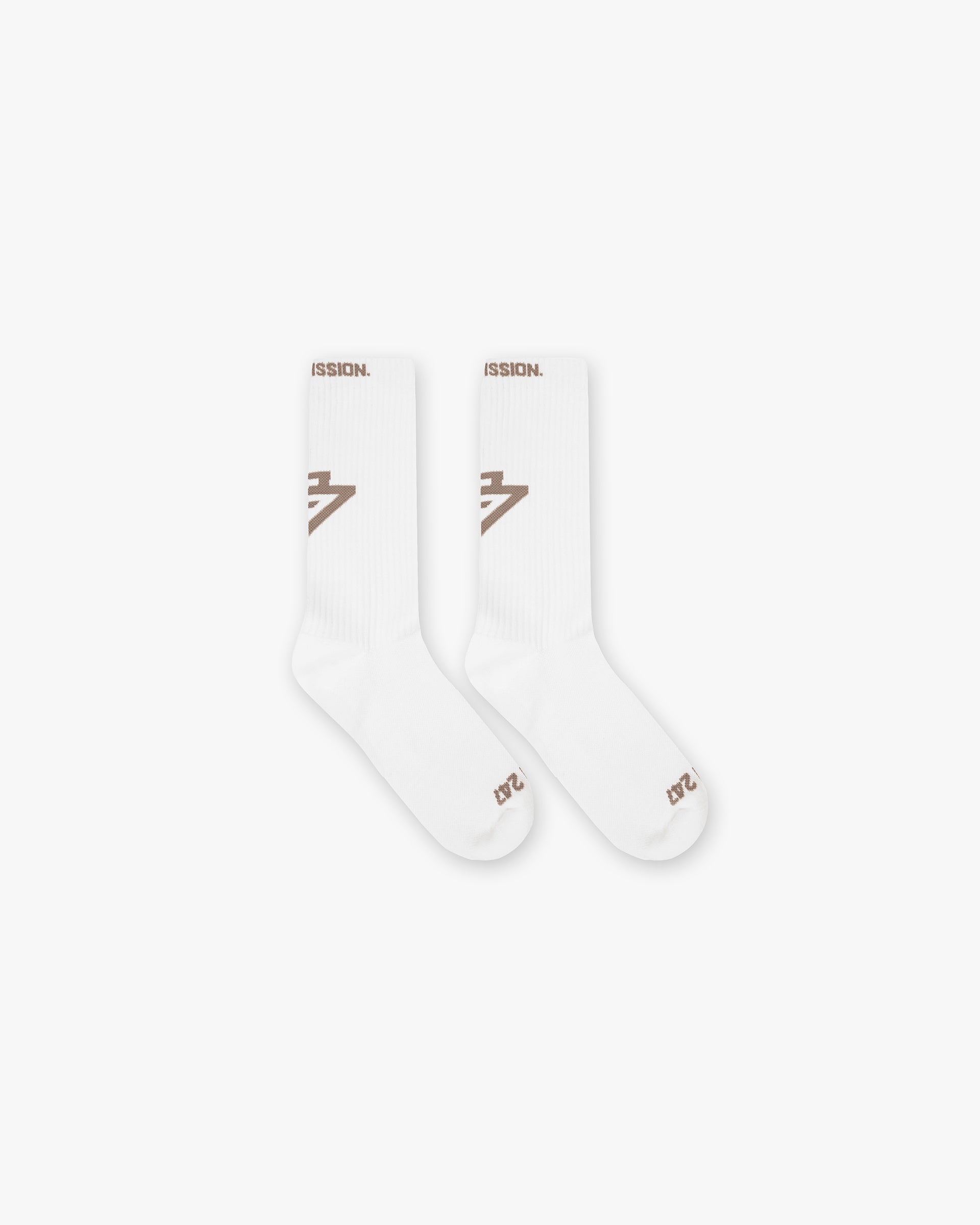 247 Logo Socks - Flat White Crew Socks for Men & Women - Comfortable Cotton Casual Socks for Everyday Wear, Office, Gym, and Sports