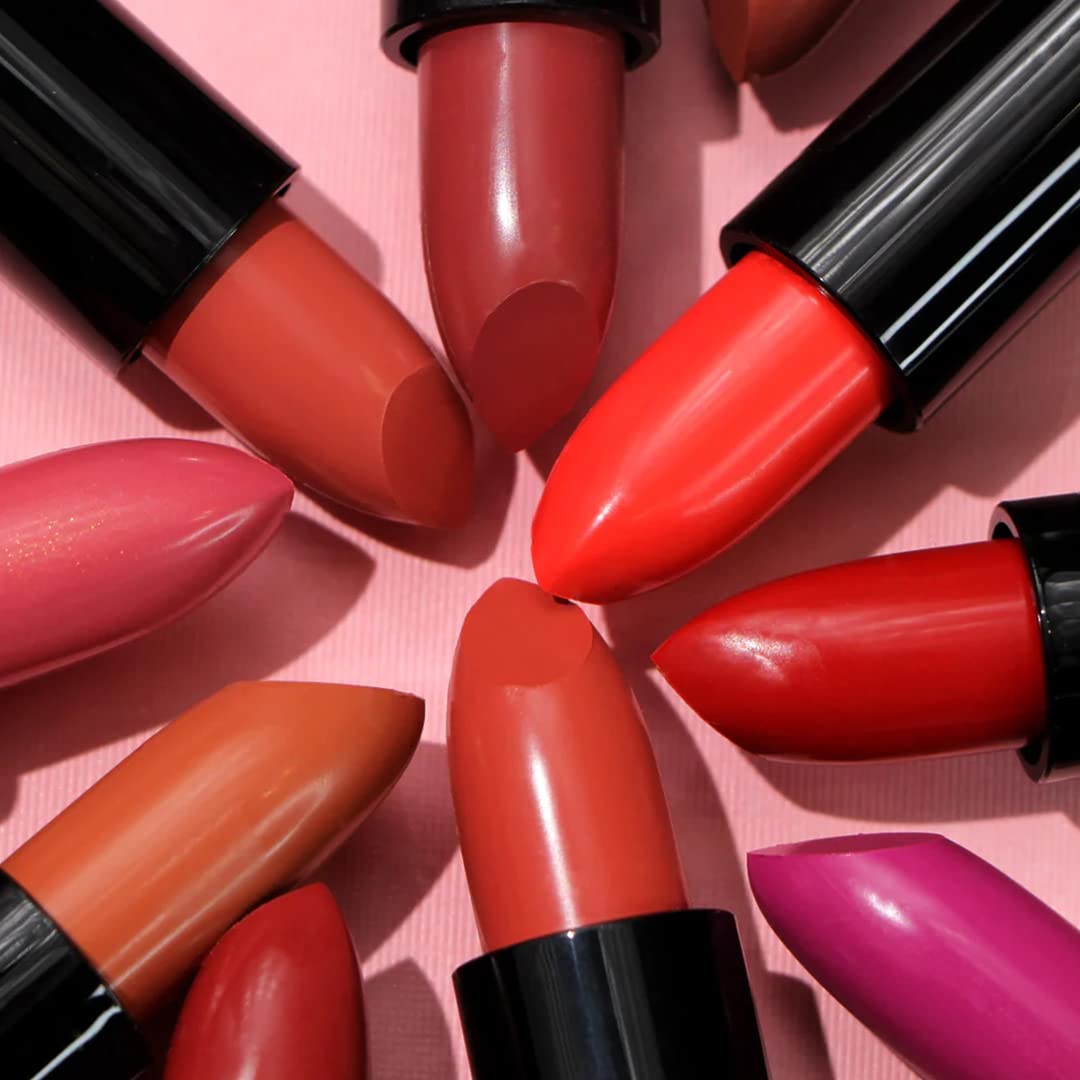 L.A. Girl Pretty & Plump Lipstick - 10 Creamy Lip Colors with Vitamin E & Shea Butter | Plumping, Moisturizing Lipstick with Minty Tingle | Instafamous Makeup for Full Lips | Perfect for Daily Wear, Parties & Photo Shoots (3.2g)
