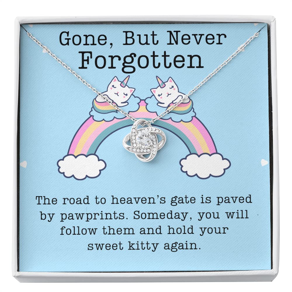 Memorial Cat Necklace - Sympathy Gift for Pet Loss, In Memory of Beloved Cat, Cat Lover Jewelry with Message Card - Perfect for Grieving Cat Owners & Comforting Pet Loss