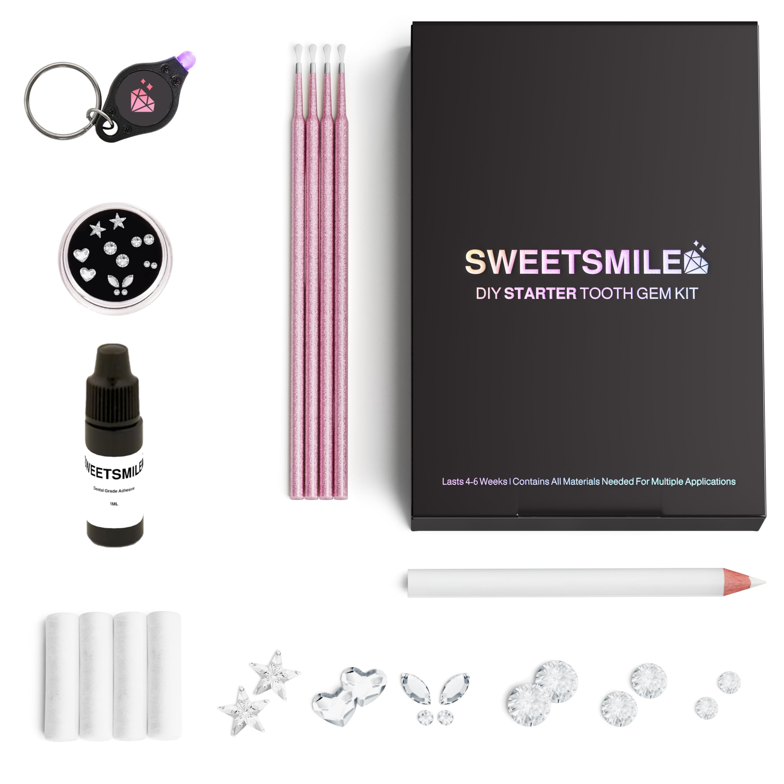 Sweet Smile DIY Tooth Gem Kit - Original Tooth Gem Starter Kit with Butterfly, Heart & Star Designs for Teeth Jewelry | Perfect for Parties, Festivals & Self-Expression