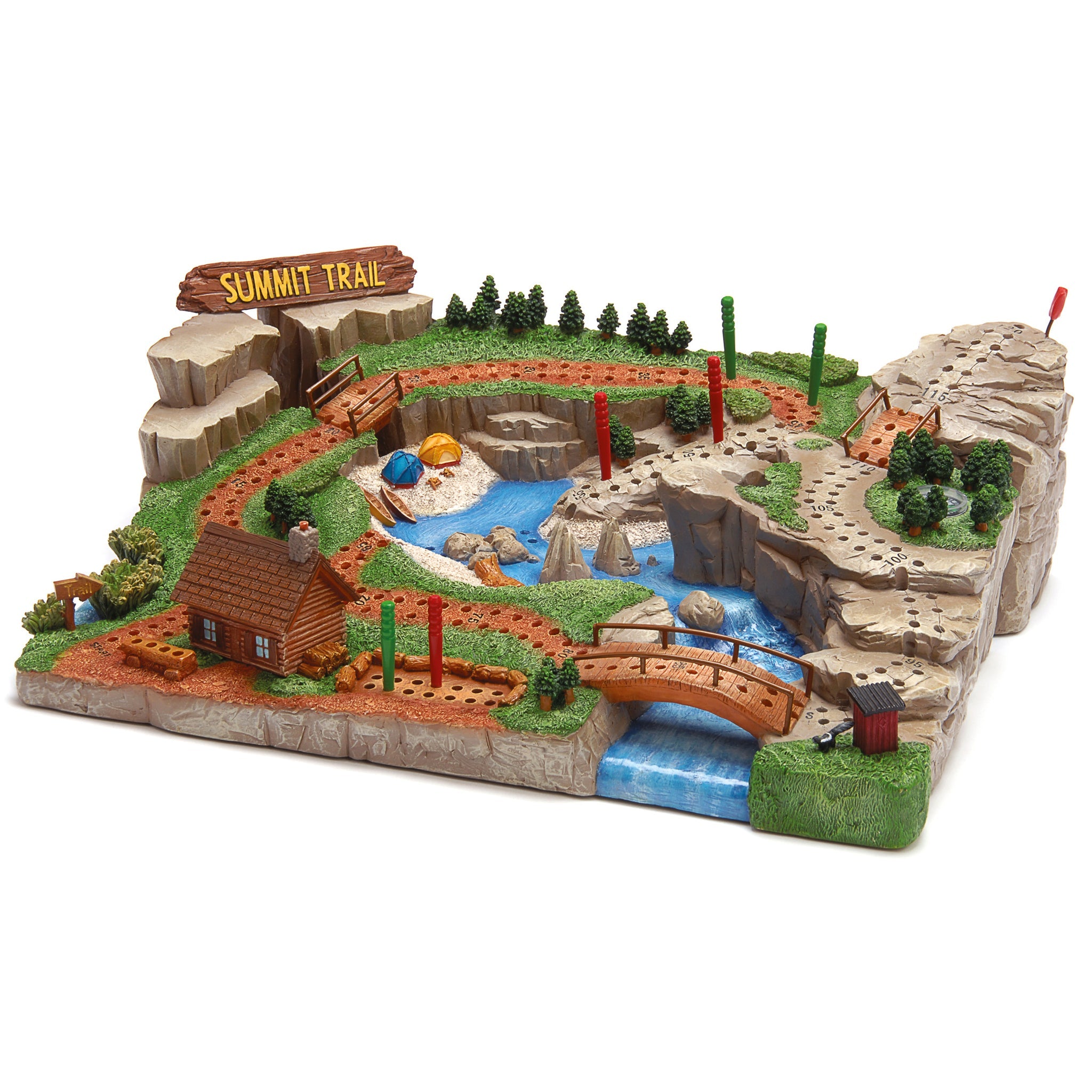 Summit Trail Cribbage Board - Premium Wooden Travel Game for Camping & Outdoor Adventures - Perfect for Hiking, Backpacking and Family Game Nights