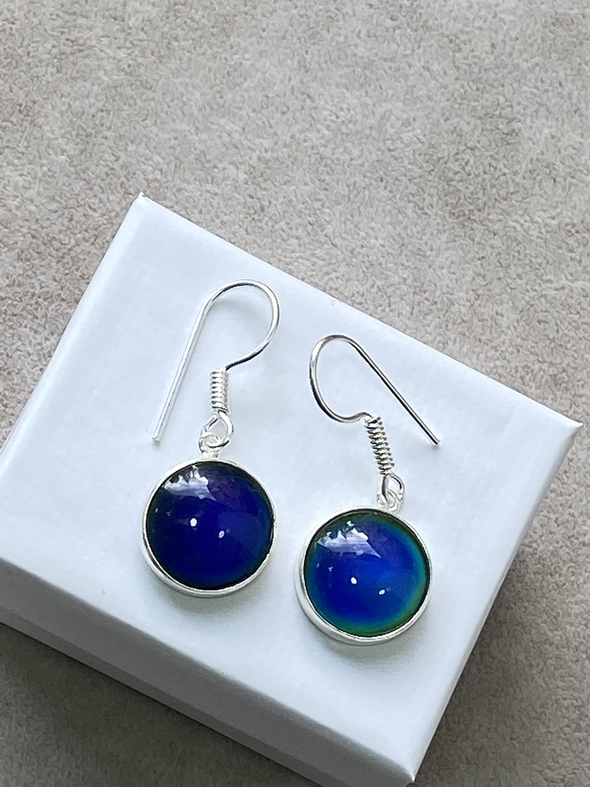 Temperature-Sensitive Color Changing Earrings | 925 Sterling Silver Mood Jewelry | Sense Stone Earrings for Women | Perfect for Parties, Gifts & Everyday Wear
