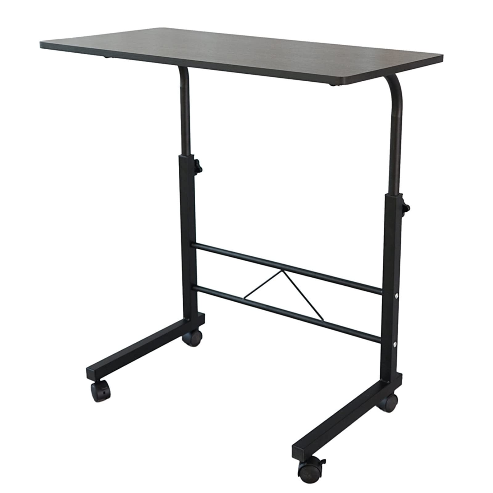 Modern Home Office Computer Desk - Ergonomic Study Writing Desk with Removable Laptop Tray, Black | Perfect for Remote Work, Online Classes & Small Spaces