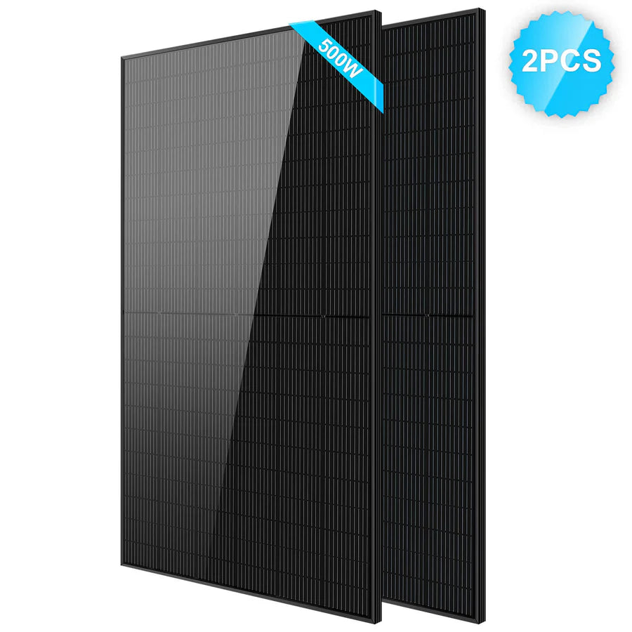 SunGoldPower 500W Monocrystalline Black PERC Solar Panel - High Efficiency Solar Panel for Home, RV, Boat & Off-Grid Power - Perfect for Residential, Camping and Emergency Backup Power