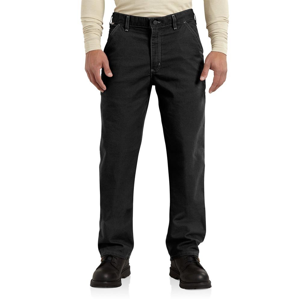 Carhartt Men's Flame Resistant Washed Duck Work Dungaree Big & Tall - Durable FR Work Pants for Construction, Welding & Industrial Safety (Big & Tall Sizes)