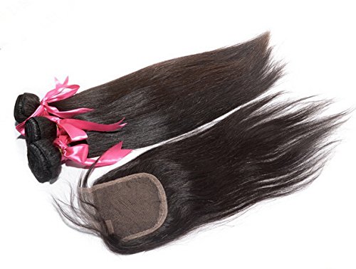 8A Brazilian Virgin Hair Bundles with Lace Closure - 3 Bundles (28