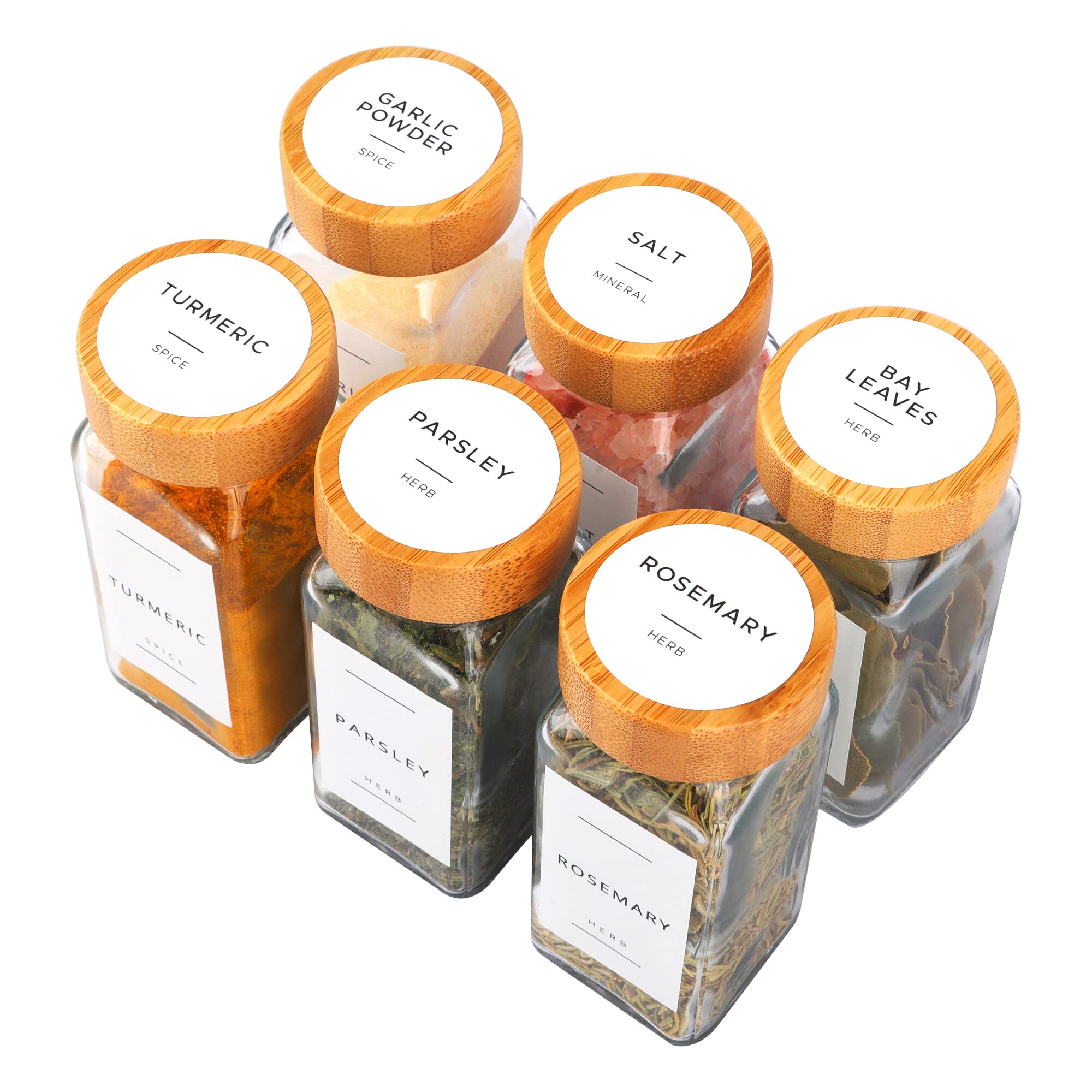356 Waterproof Spice Jar Labels - Herb, Spice & Seasoning Stickers for Jars, Bottles & Containers - Durable Pantry Organization Labels - Perfect for Kitchen Storage, Spice Racks & Gift Packaging