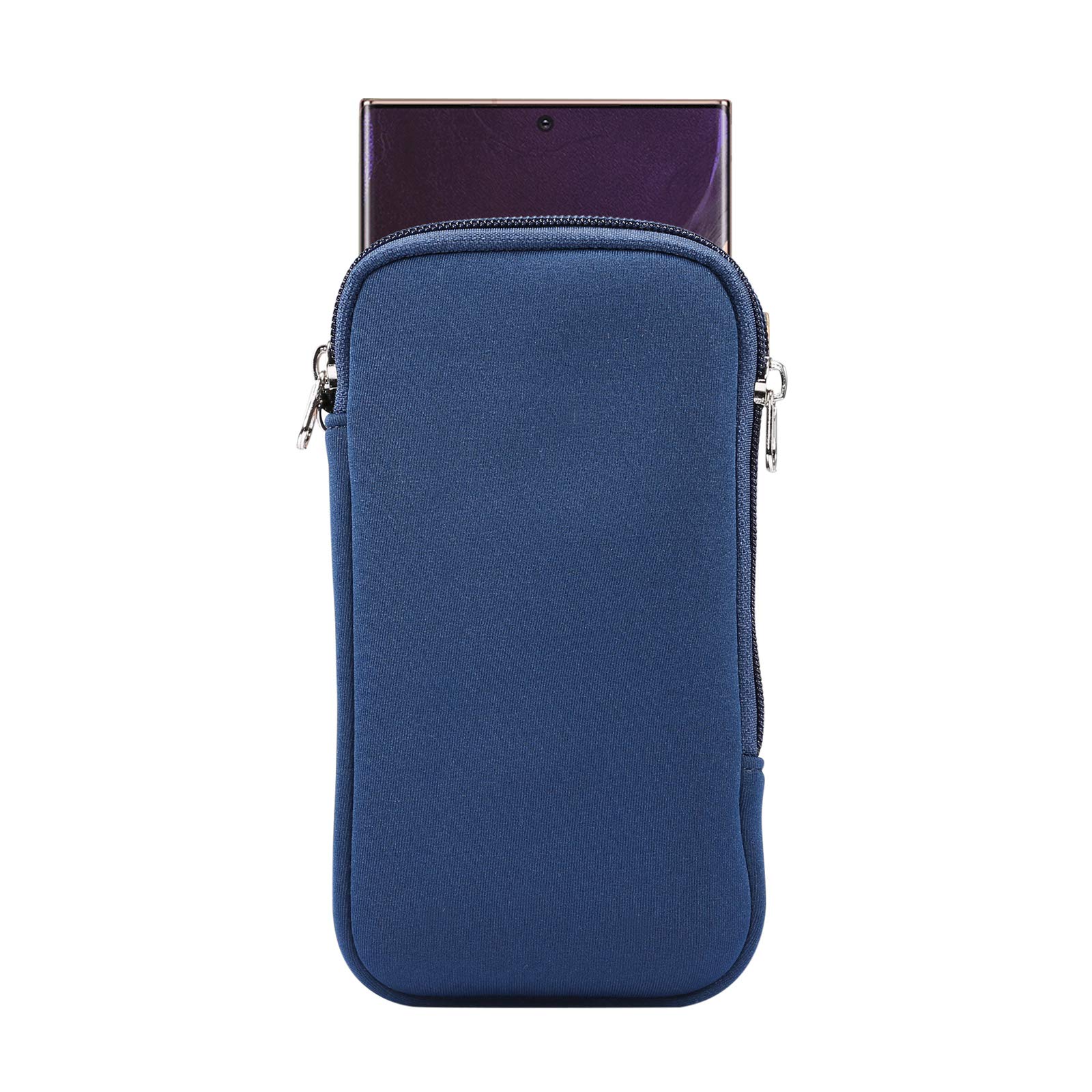 Waterproof Neoprene Phone Pouch with Adjustable Lanyard - Compatible with iPhone 15/14/13/12/11, Samsung Galaxy S22/S21/S10/S9/S8, Google Pixel 5/4a & Motorola E6 - Shockproof Protective Sleeve for Travel, Gym & Outdoor Activities (Blue)