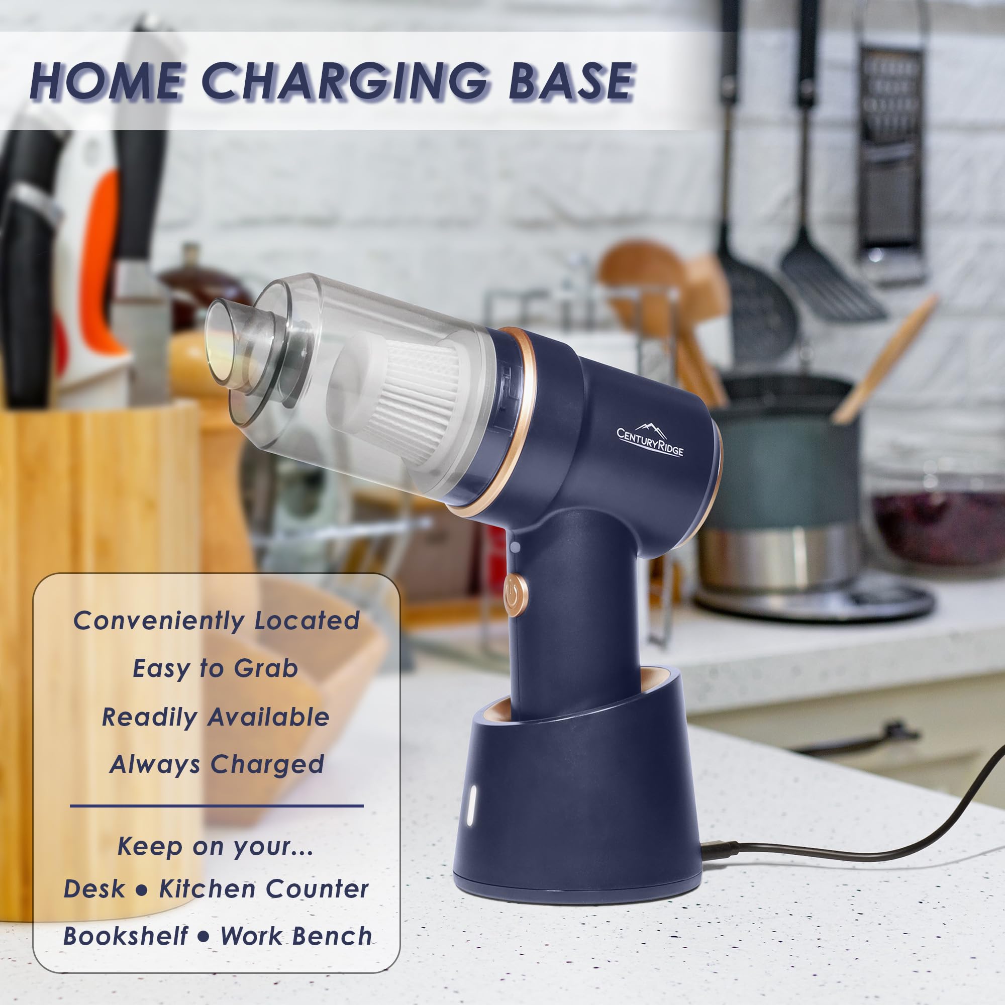 120W Cordless Car Vacuum Cleaner - Portable Handheld Vacuum with Lithium Ion Battery & Charging Stand | 2-in-1 Mini Vacuum & Air Duster Kit with Attachments & Storage Bag | Perfect for Car Cleaning, Home Use & Pet Hair Removal