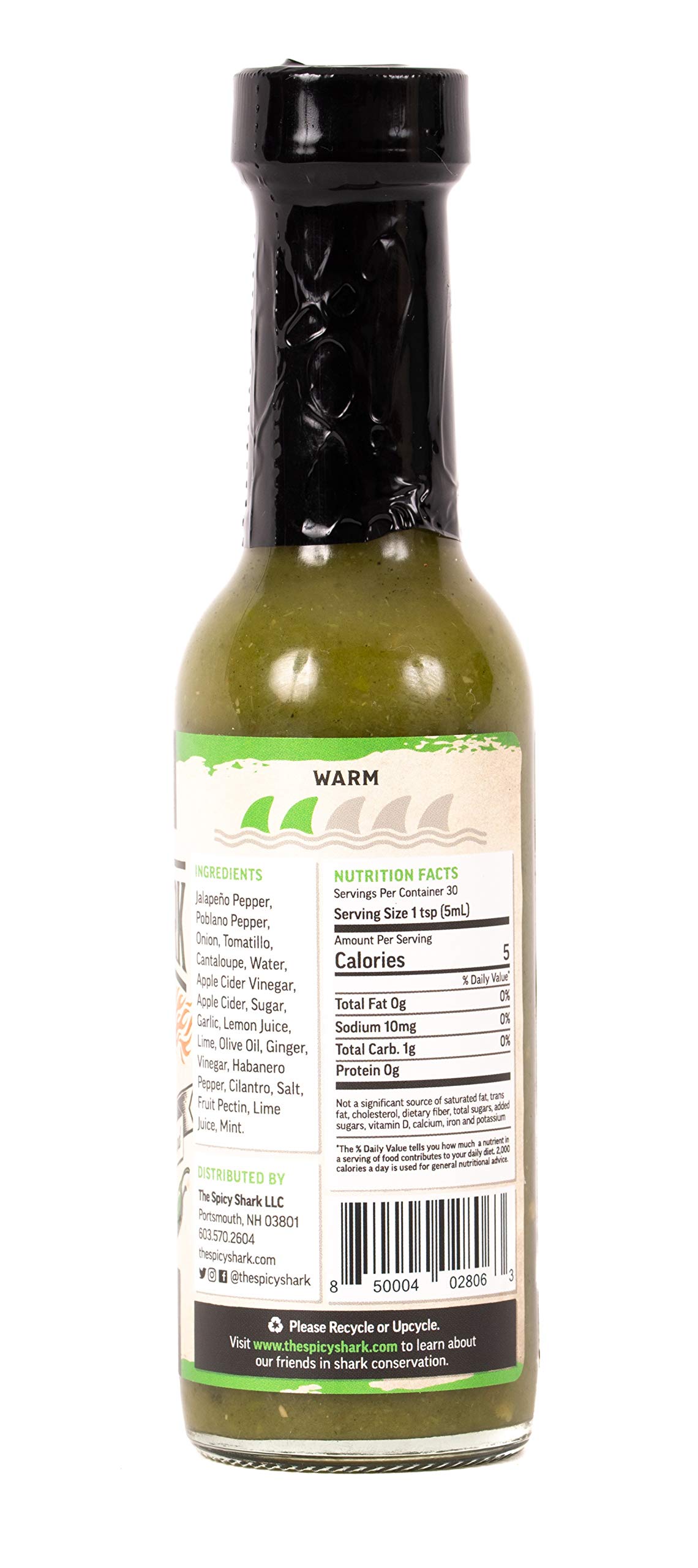 The Spicy Shark Nurse Shark Jalapeno Hot Sauce 5 fl oz - Hot & Spicy Pepper Sauce Featured on Hot Ones - Perfect for Wings, Tacos, Burgers & Spicy Food Lovers