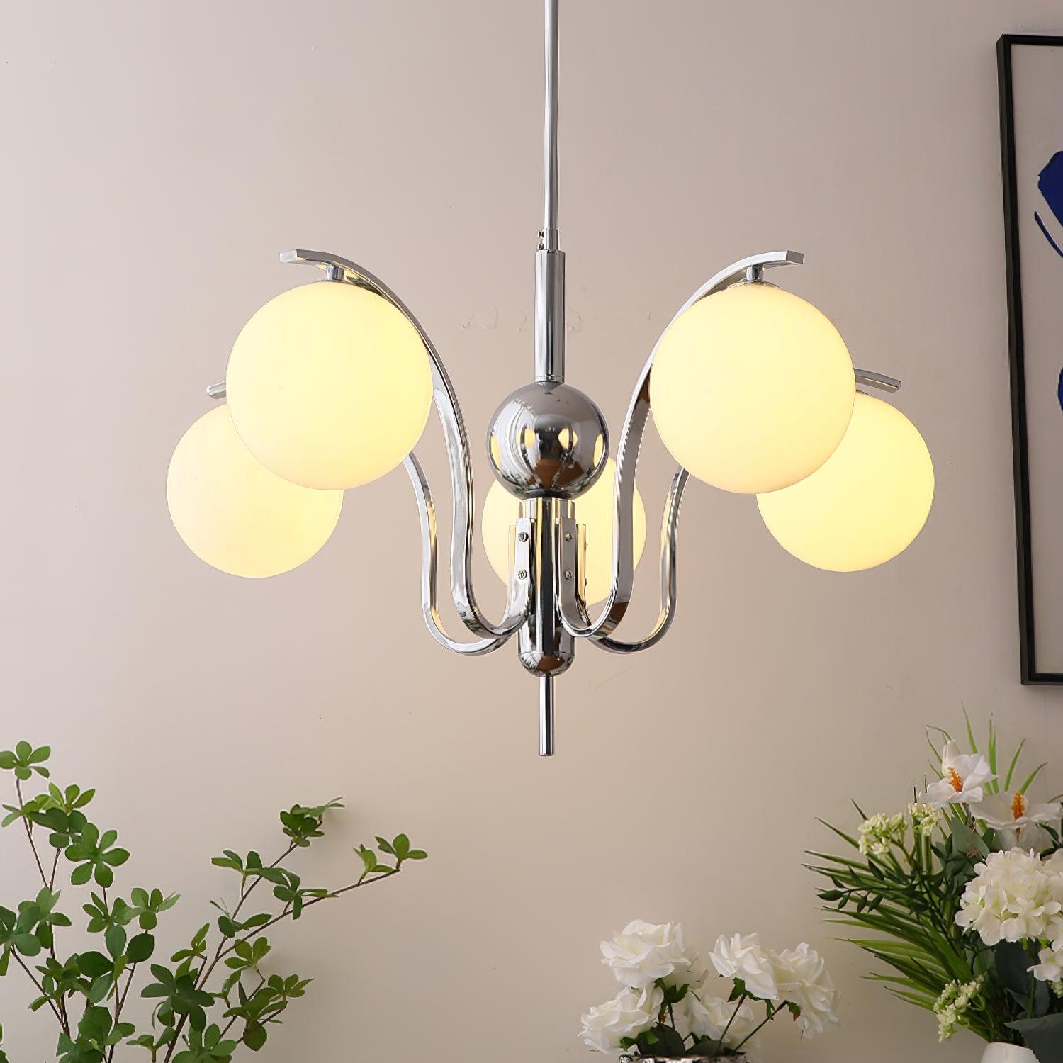 Modo Deco Modern Crystal Chandelier - Elegant Ceiling Light Fixture for Dining Room, Living Room & Bedroom | Perfect for Home Decor & Interior Design