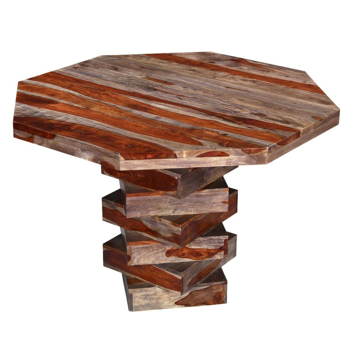 Handcrafted Solid Rosewood Bar Height Dining Table - Elegant Pedestal Base for Kitchen, Breakfast Nook & Small Space Dining
