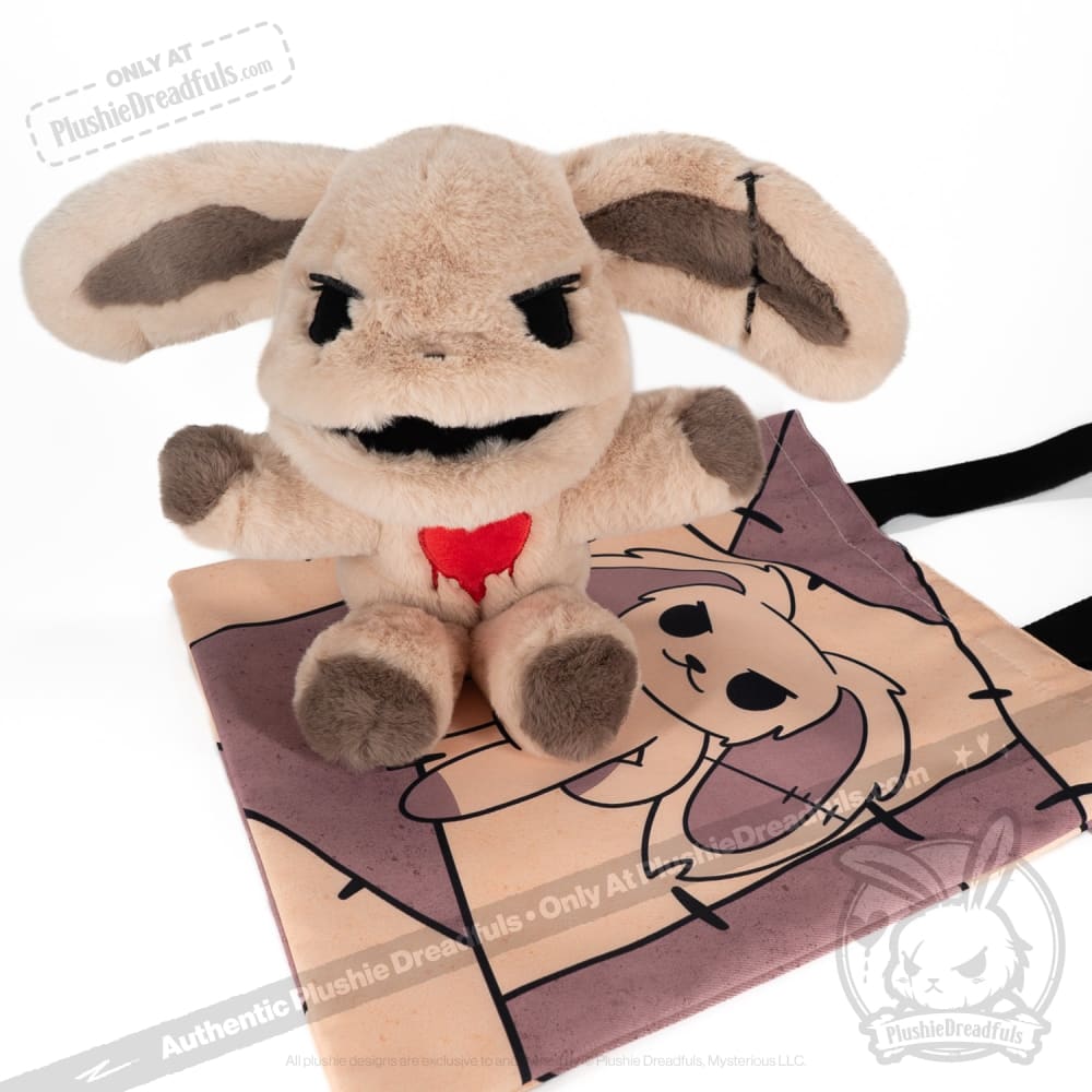 Plushie Dreadfuls Puck Dread Rabbit Plush Puppet - Soft Stuffed Animal Toy for Kids & Collectors | Perfect for Storytelling, Cuddling & Gothic Decor