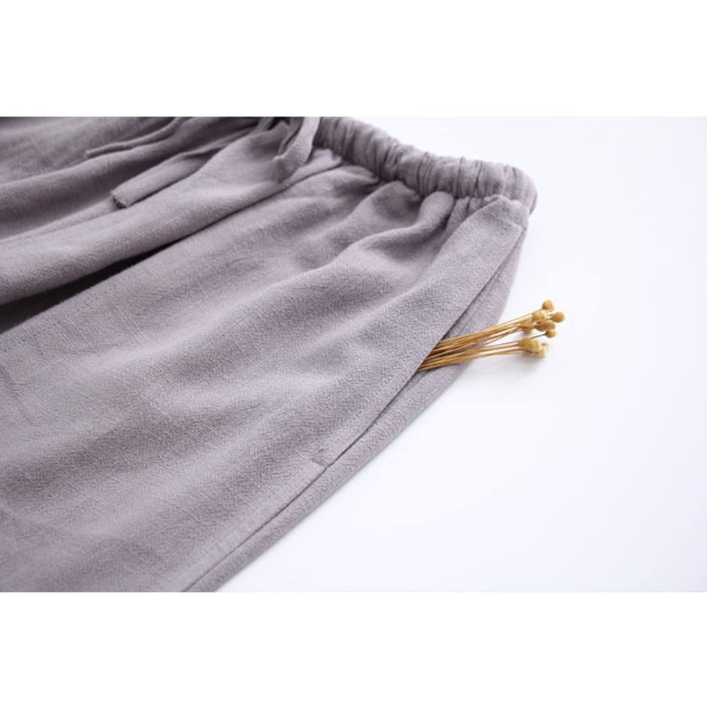 Breathable Cotton Linen Tai Chi Pants for Men - Loose Fit Kung Fu Trousers | Martial Arts Training & Meditation Wear