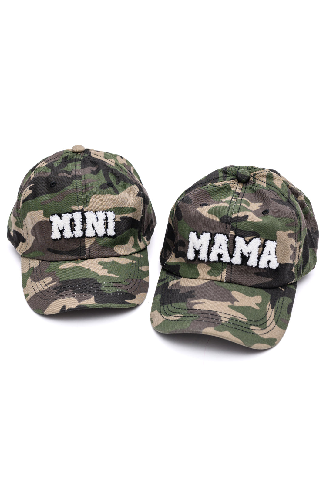 **Mama and Mini Camo Hat Set - Matching Mother and Baby Hats for Outdoor Adventures, Hunting, and Family Photos**