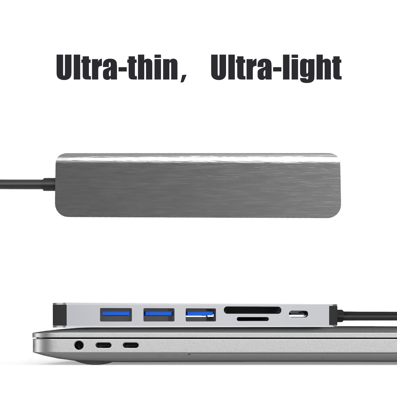 USB-C Hub Multiport Adapter 6-in-1 with 4K HDMI, USB 3.0, SD/TF Card Reader - Compatible with Nintendo Switch/OLED, MacBook, iPad Pro & Laptops - Perfect for Work, Gaming & Travel