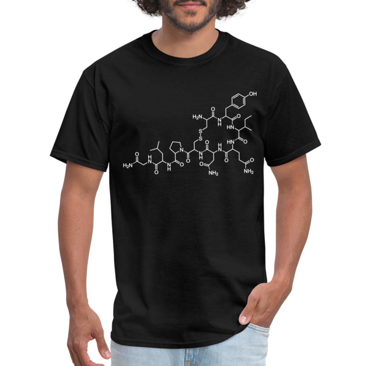 Oxytocin Molecule T-Shirt for Men - Science Love & Romance Design - Perfect for Date Nights & Couples Gifts