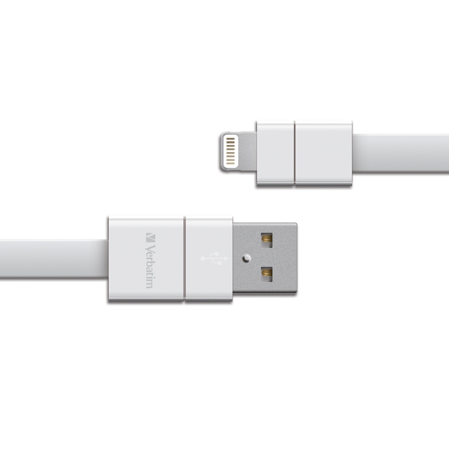 Verbatim Sync & Charge Lightning Cable – 7 Inch Flat White iPhone Charger for Home, Office & Travel | Fast Charging & Data Transfer for iPhone & iPad