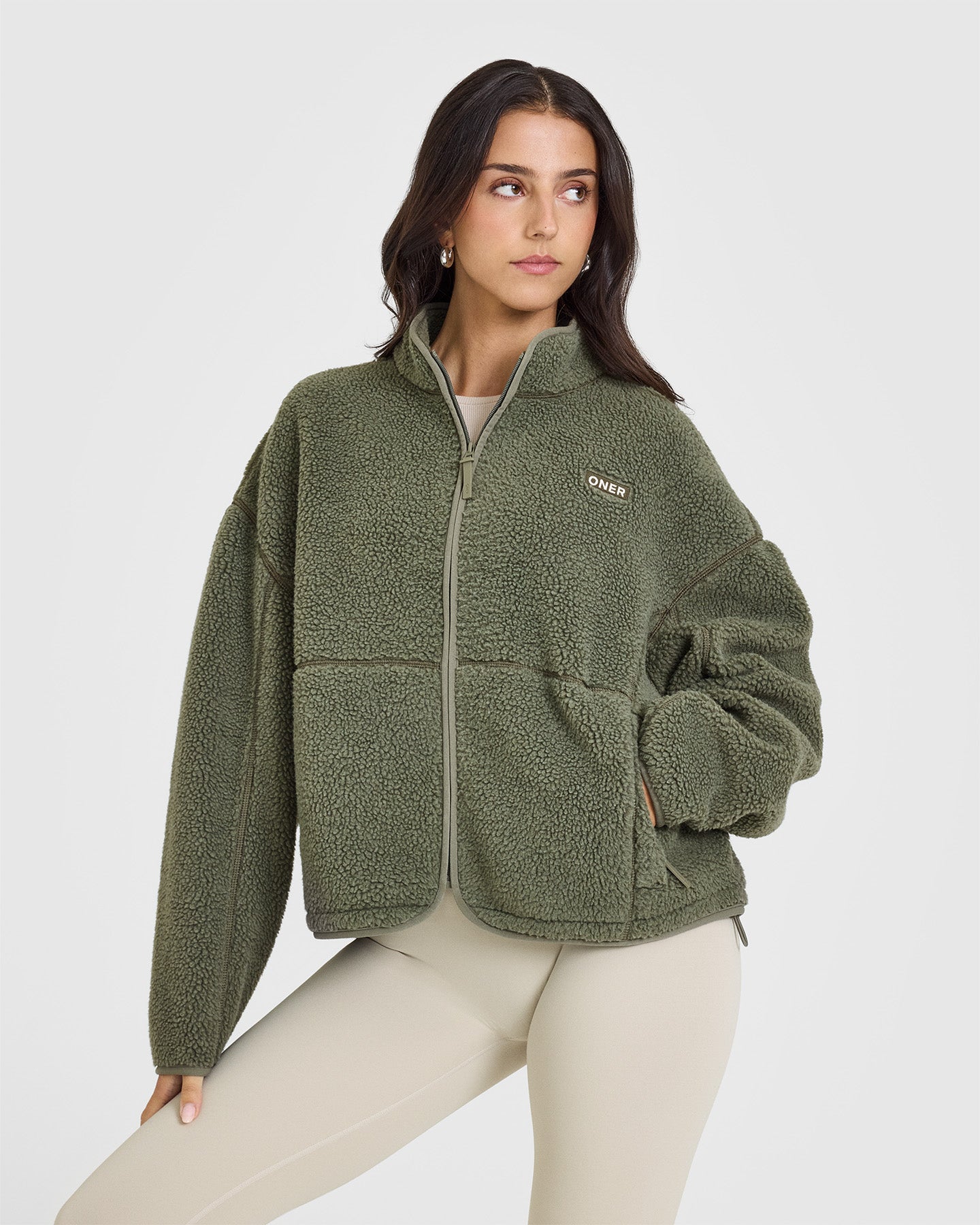 Alpine Green Zip Through Fleece Jacket for Men & Women - Lightweight Warm Winter Outerwear for Hiking, Camping & Outdoor Activities
