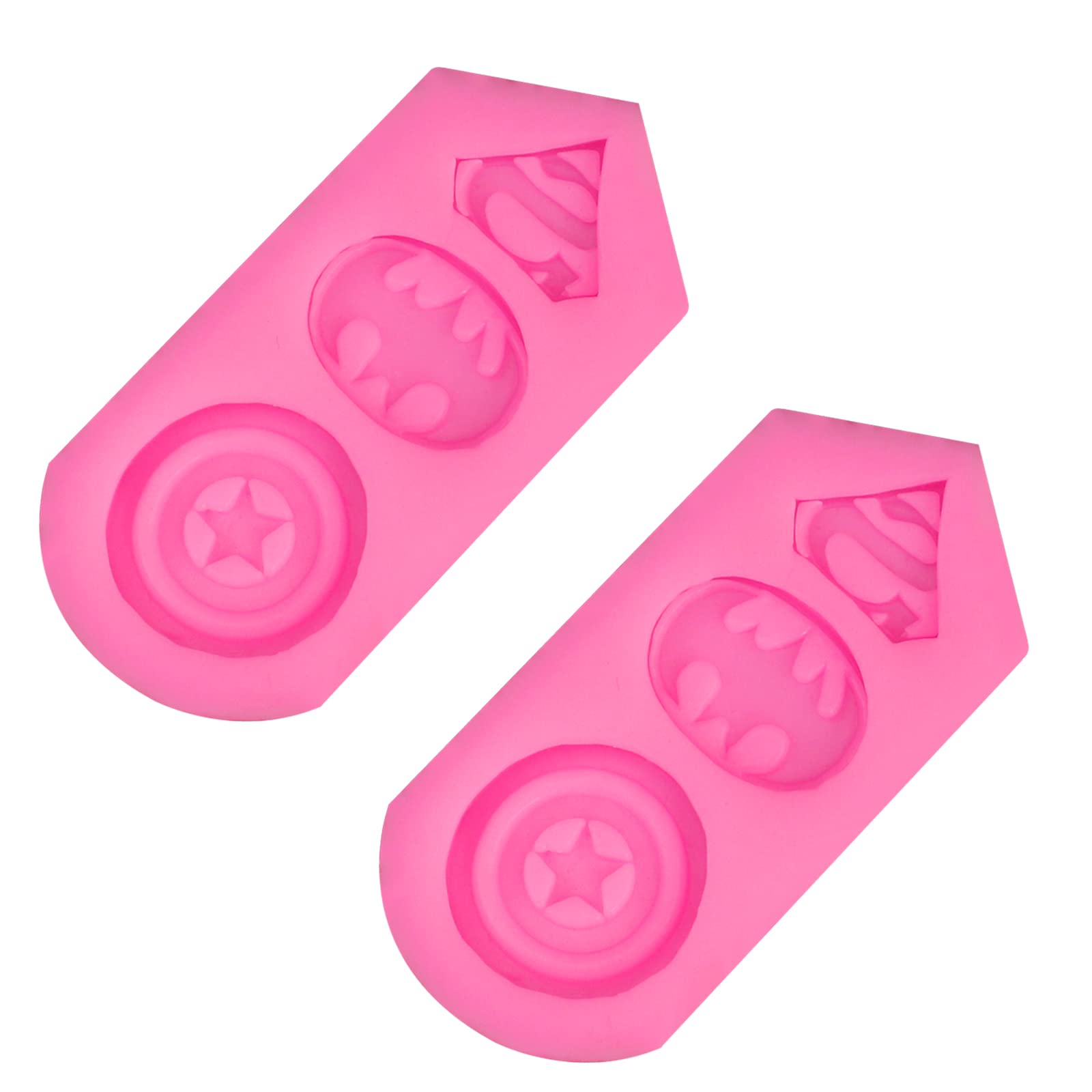 2-Piece Superhero Silicone Mold Set for Cookies, Fondant, Candy & Chocolate - Perfect for Birthday Parties, Cake Decorating & DIY Baking Gifts