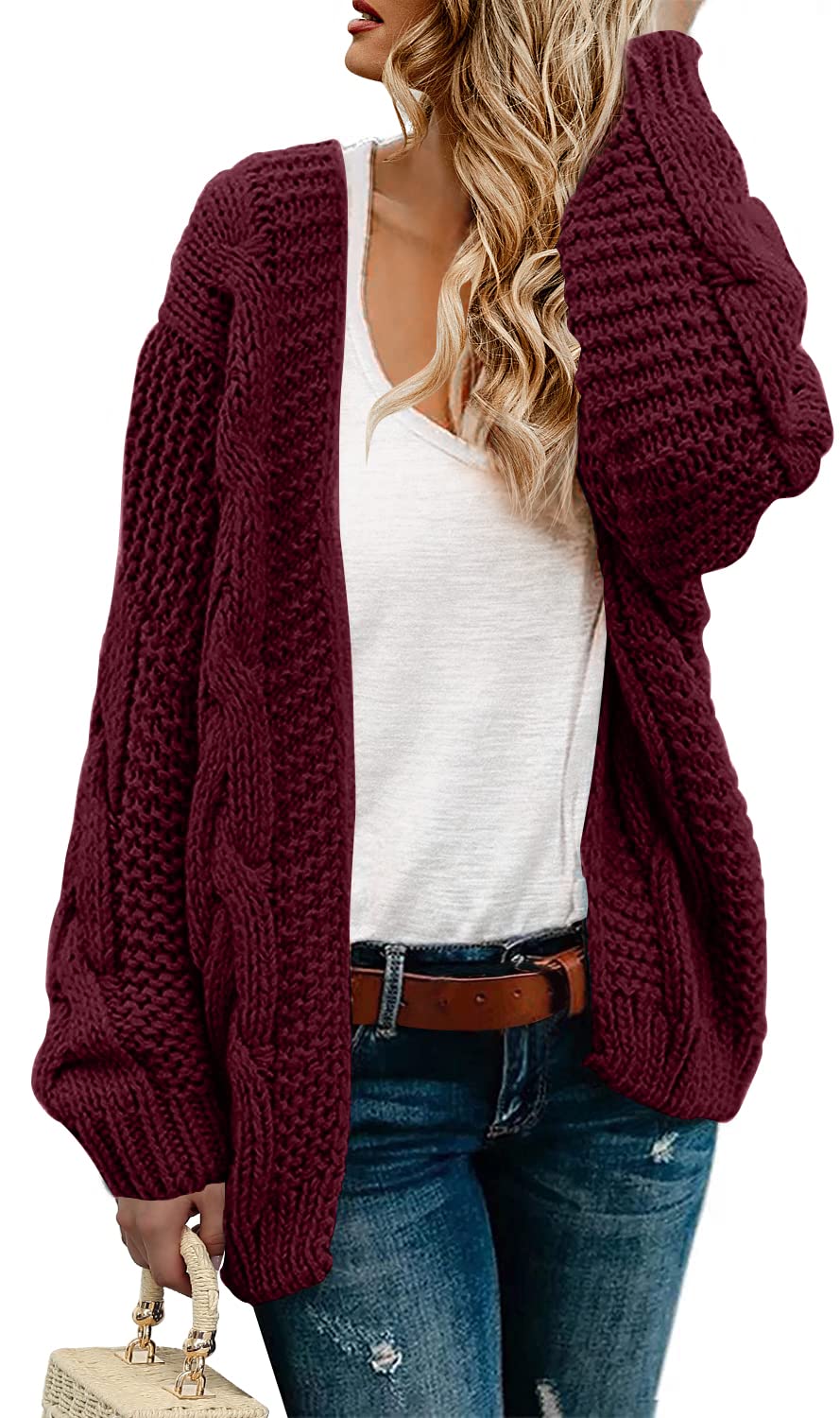 PrinStory Women's Chunky Open Front Sweater - Soft Long Sleeve Knit Cardigan Coat for Fall & Winter | Cozy Office Wear, Casual Outfits, Layering Essential