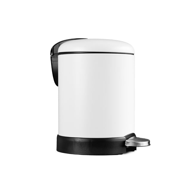 3L Round Bathroom Trash Can - Matt White Finish | Perfect for Bathrooms, Kitchens, and Office Spaces