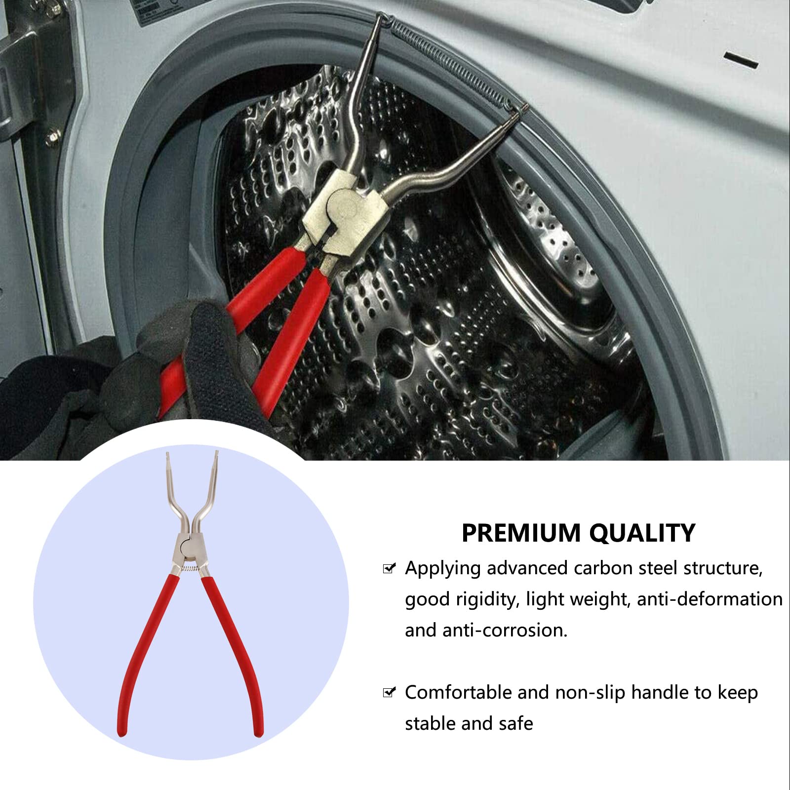 LG Front Load Washer Spring Expansion Tool - Moker Spring Removal Tool for Inner/Outer Boot Seal Retaining Ring, OEM 383EER4001A & 383EER4004A Replacement - Red | Perfect for DIY Washer Repairs & LG Front Loader Maintenance