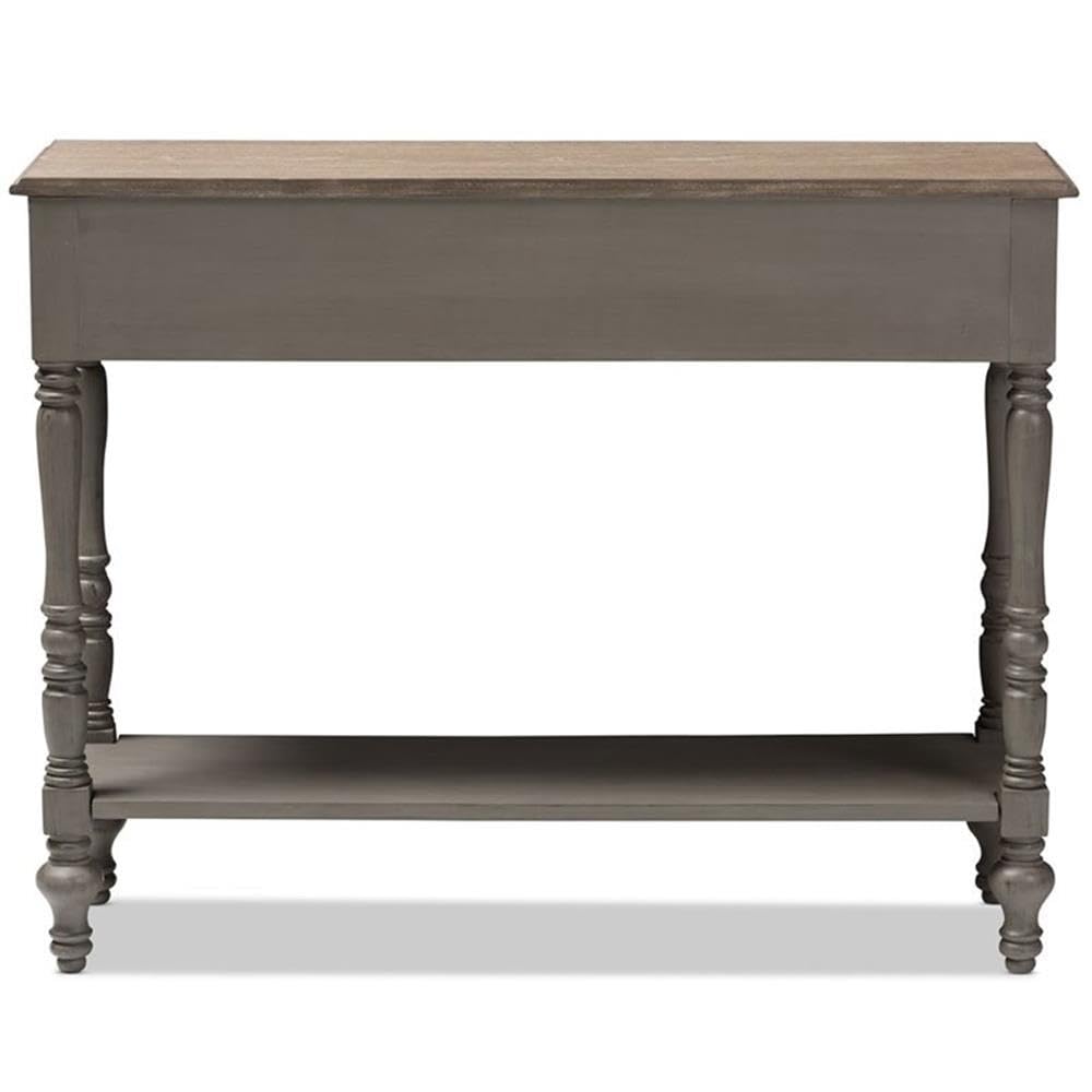 Baxton Studio Noemie 2-Drawer Brown Console Table - Entryway Sofa Table, Hallway Furniture, Living Room Storage Solution