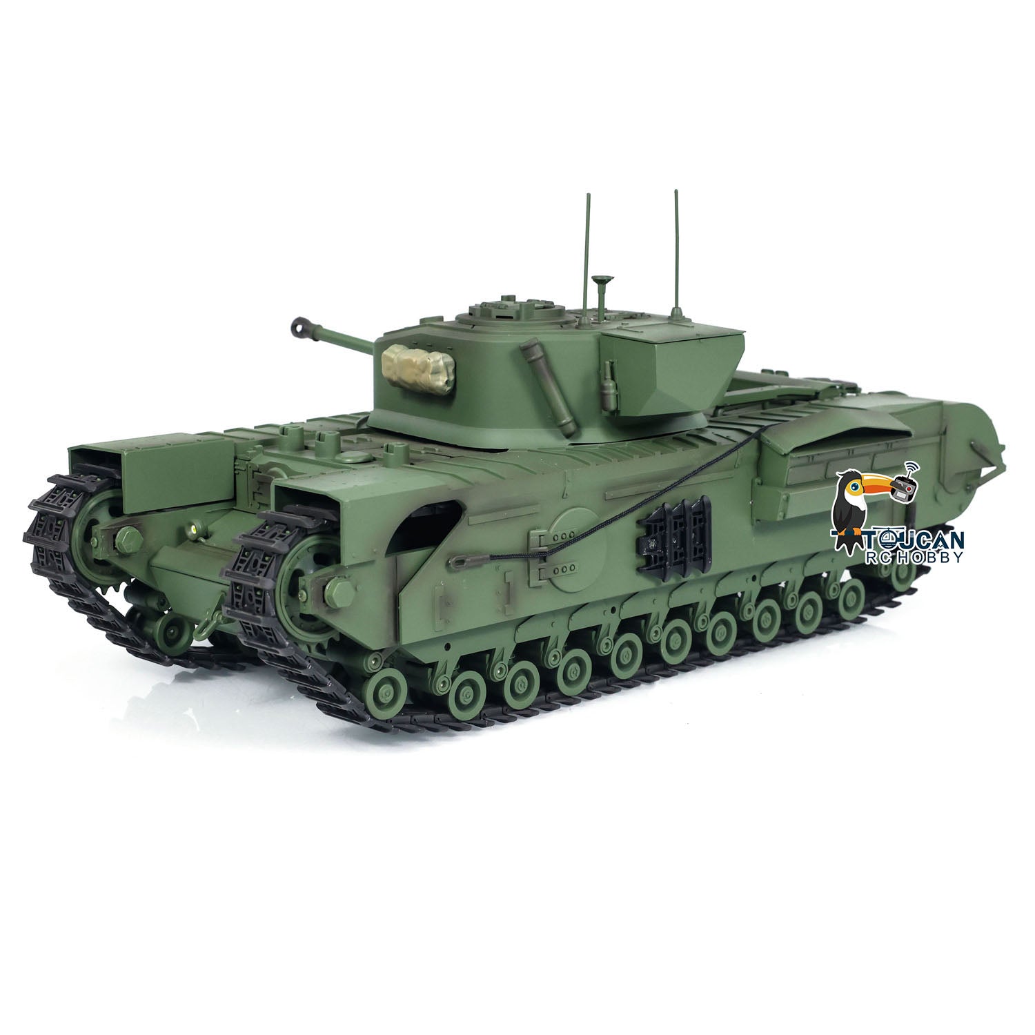 1/16 Tongde RC Battle Tank Churchill Mk.VII Electric Remote Control Military Vehicle - US Stock - Perfect for Wargaming, Collectors & Outdoor Play