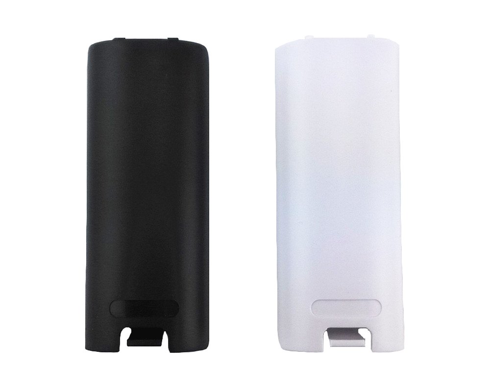 Yueton 2-Pack Black & White Replacement Battery Door Cover for Nintendo Wii Remote Controller - Perfect for Game Console Repair & Accessory Replacement
