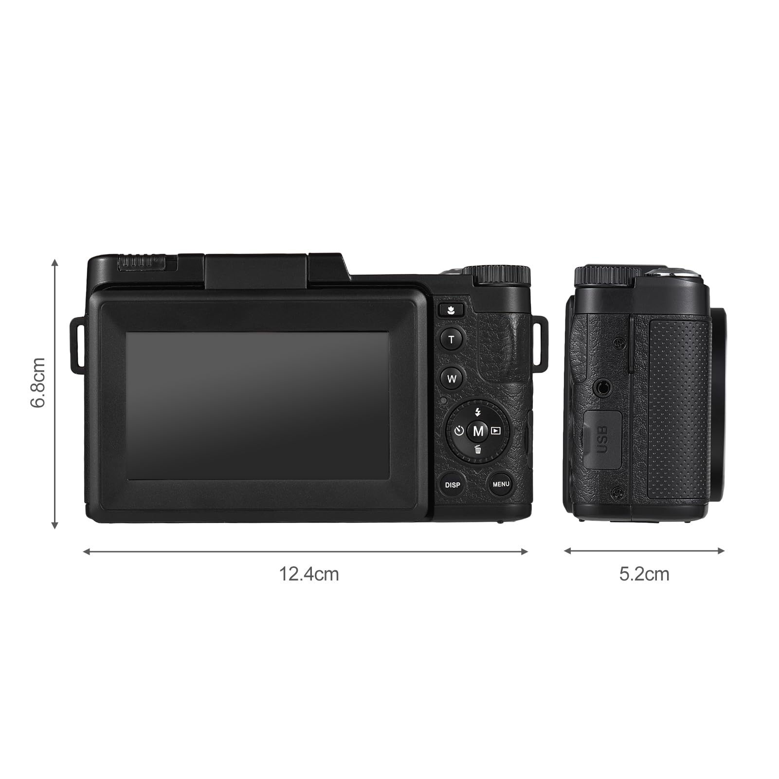 Sunydog 4K 48MP Digital Camera with Rotatable 3.0-inch TFT Screen, 16X Zoom & 128GB Expandable Memory - Includes 2 Batteries & 32GB Card - Perfect for Travel, Vlogging, and Outdoor Photography