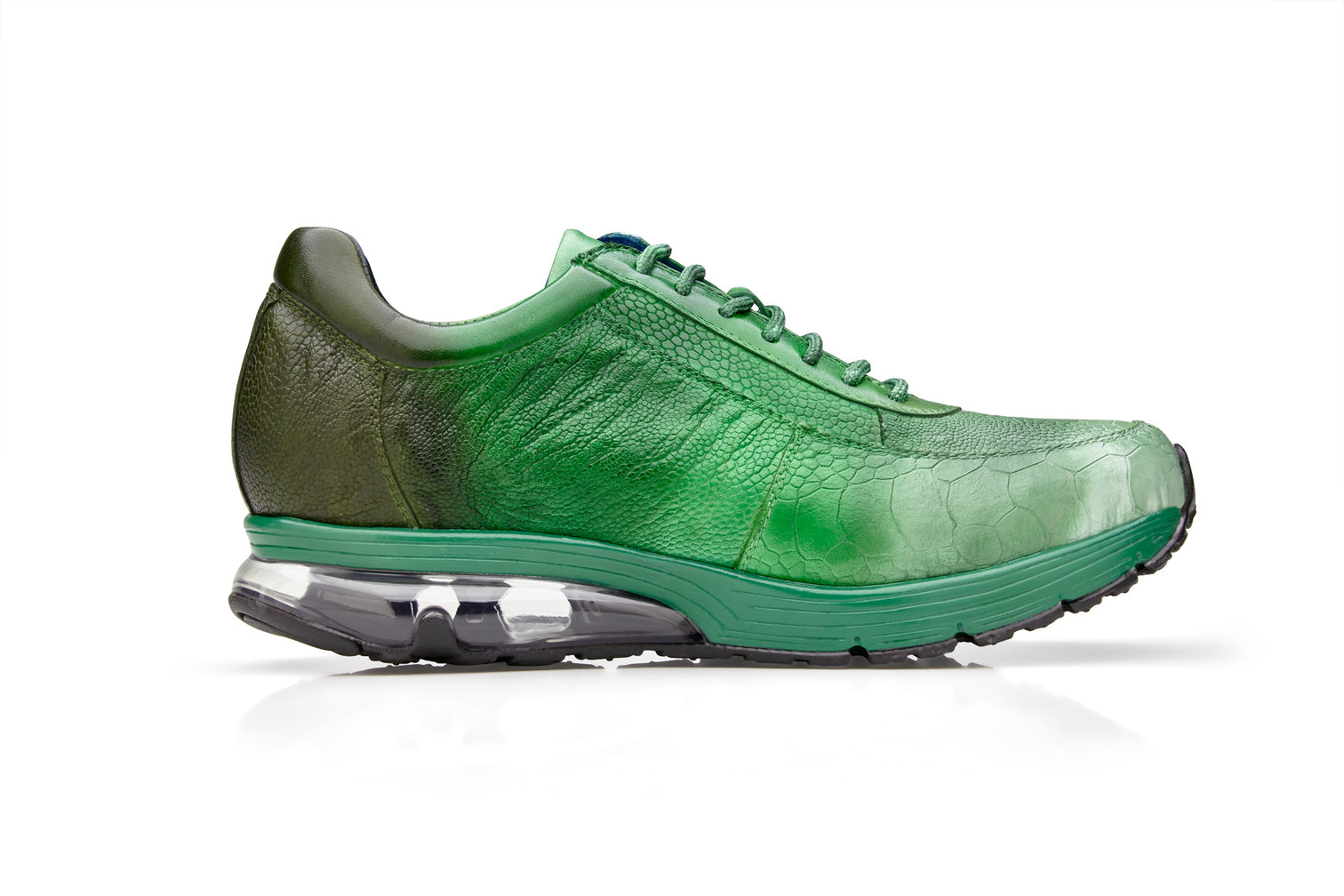Belvedere George Genuine Ostrich Leather Hand-Painted Sneakers - Multi Pine Color E16 | Stylish Casual Shoes for Men, Perfect for Everyday Wear & Fashion Outfits