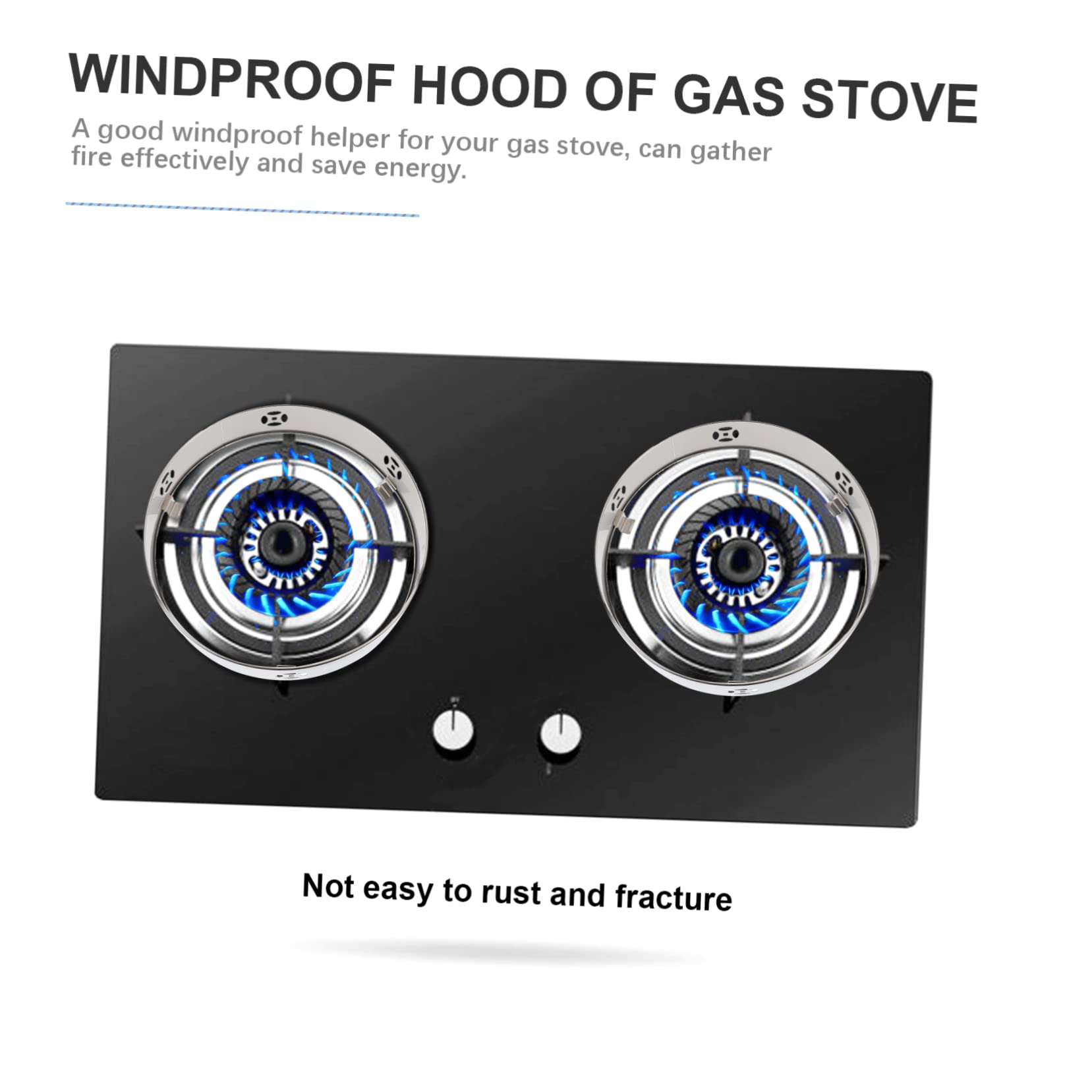 Yardwe 1-Piece Stainless Steel Gas Stove Burner Cover - Windshield, Non-Slip Wok Trivet & Pot Stand for Outdoor Camping & Kitchen Cooking - Silver