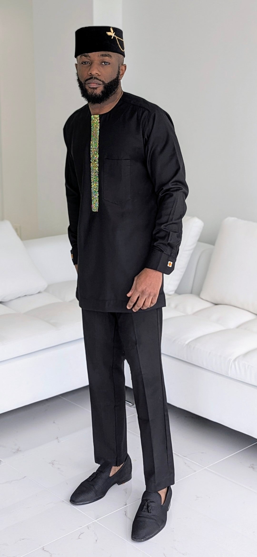 Elegant Black Dashiki Agbada Grand Boubou Joromi Robe Suit for Men | African Traditional Wear | Wedding, Festival & Special Occasion Outfit