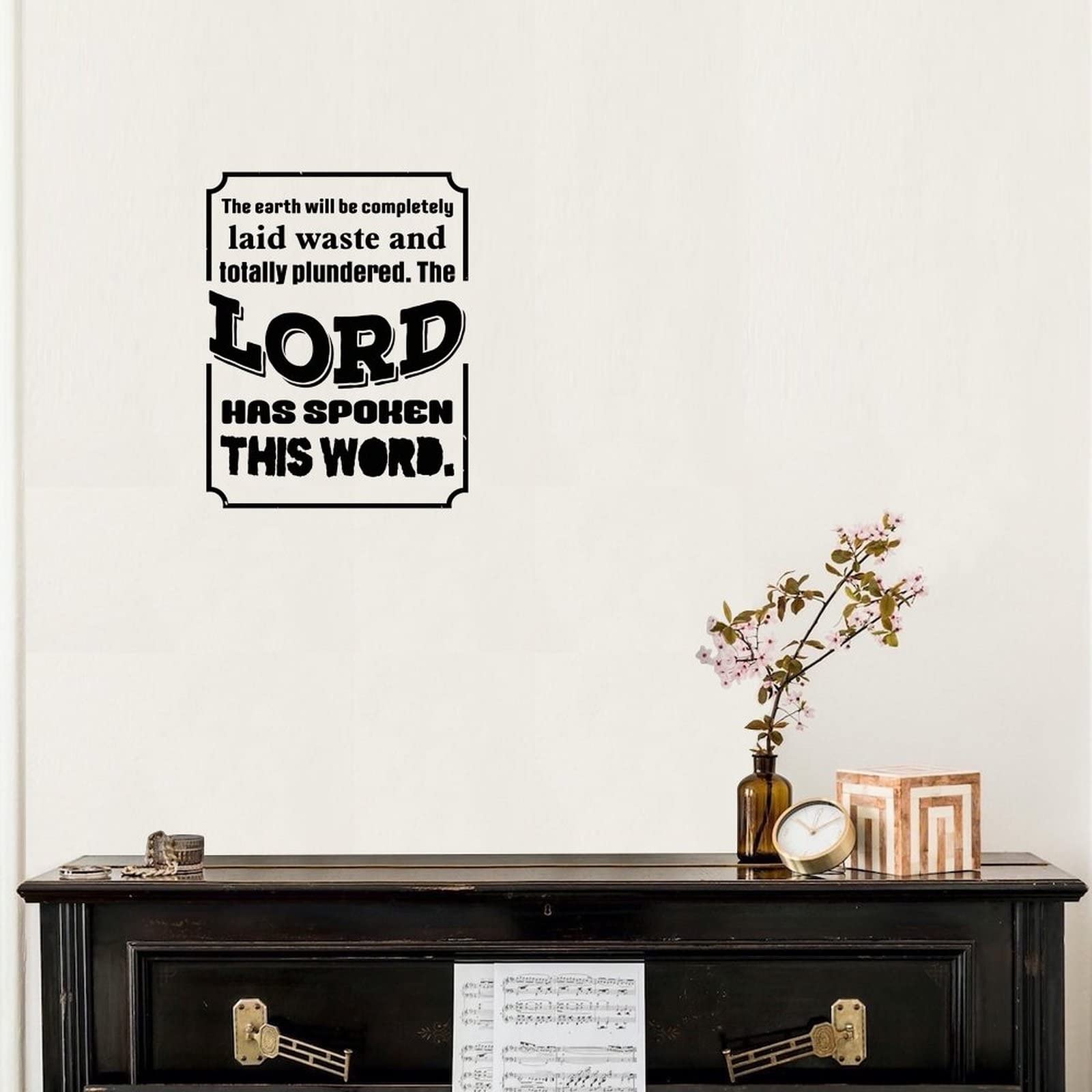 Funny Vinyl Wall Quotes Stickers - 'The Earth Will Be Completely Laid Waste and Totally Plundered' - Removable Wall Decals for Home, Kitchen, Living Room & Outdoor Decor - Perfect for DIY Wall Art and Unique Home Styling