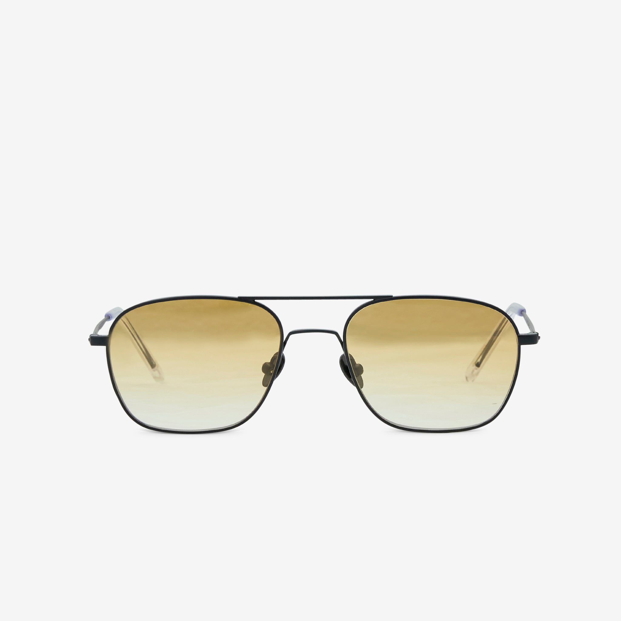 Dion Matte Black Sunglasses with Yellow Gradient Lens - Stylish UV Protection for Outdoor Sports & Driving