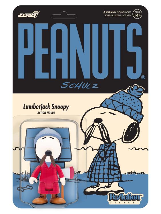 Peanuts ReAction Lumberjack Snoopy Collectible Figure - Perfect for Fans, Collectors, and Home Decor