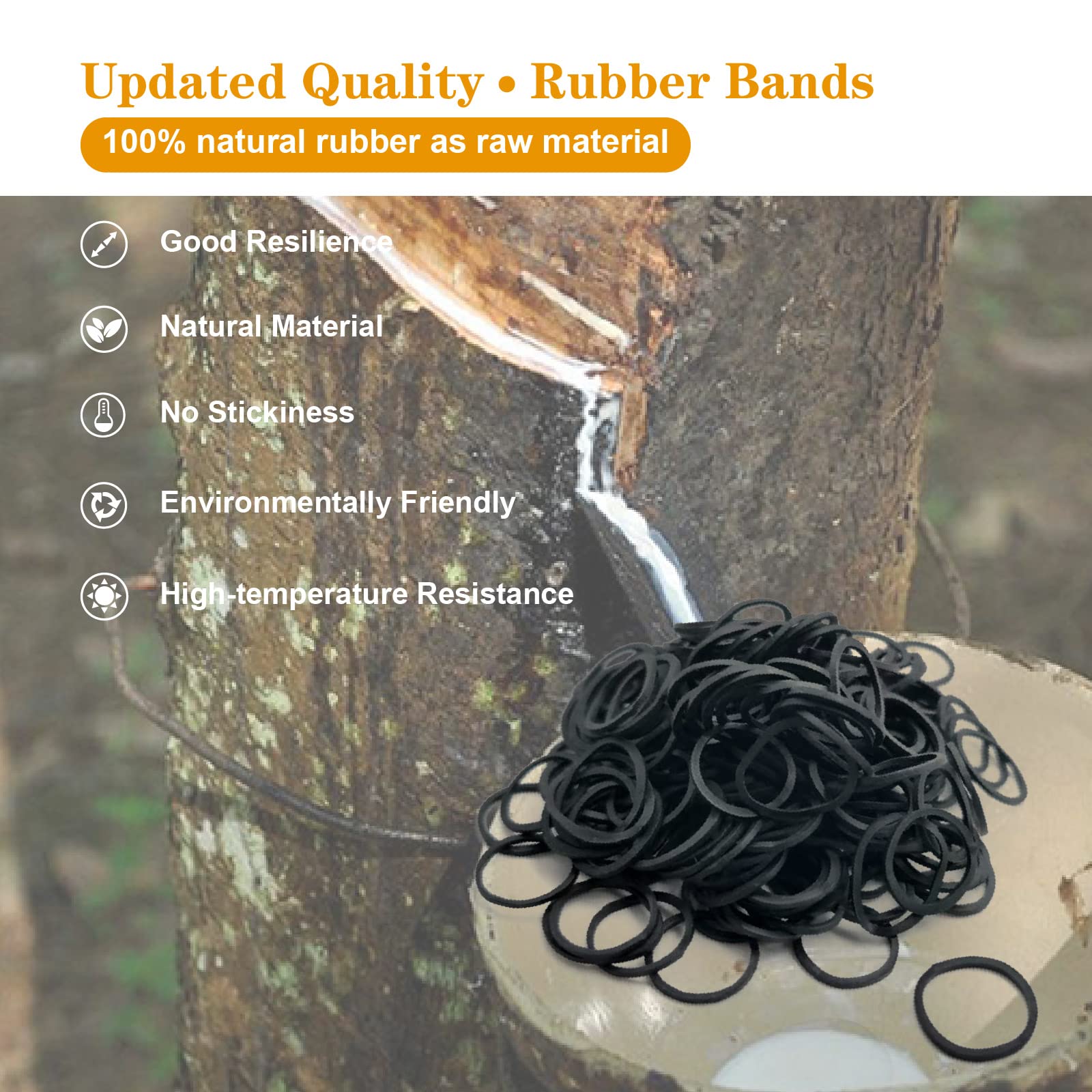 500pcs Black Elastic Hair Bands for Women & Kids - Soft Mini Hair Rubber Bands for Braids, Beard & Ponytails - Includes Storage Box - Perfect for Daily Styling, Salon Use & Travel Accessories