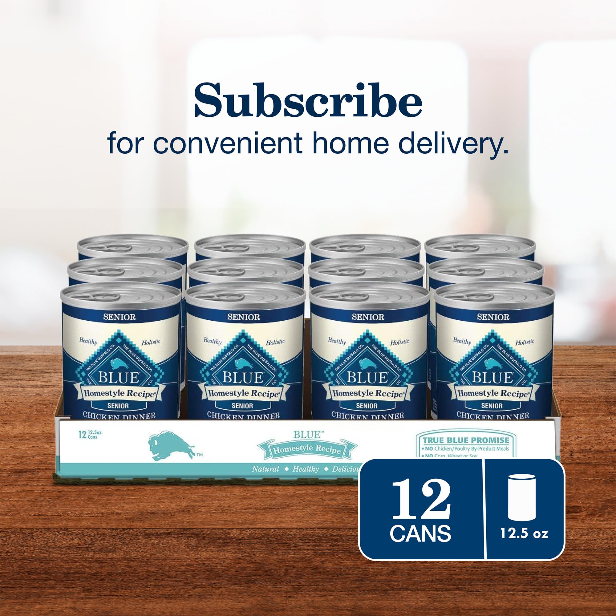 Blue Buffalo Homestyle Recipe Senior Wet Dog Food - Natural Chicken & Garden Vegetables, 12.5oz Cans (12 Pack) | High Protein Meal for Aging Dogs | Perfect for Senior Dogs with Sensitive Stomachs or Low Appetite