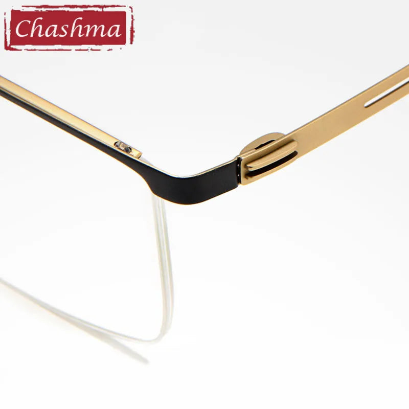 Stylish Men's Semi-Rim Square Brow Line Alloy Eyeglasses Frame 10129 - Perfect for Office, Reading & Fashion Accessories